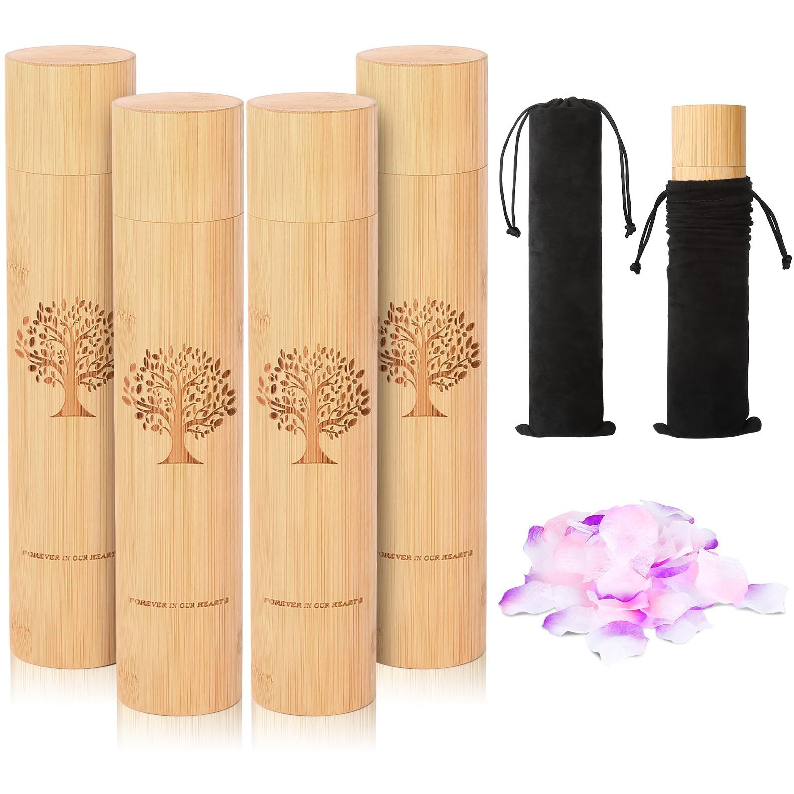 Small Scattering Urns For Human Ashes Adult 9''X2'' Scattering Tubes For Human Ashes Eco Friendly Biodegradable Urns For Human Ashes(Set Of 4 Tree Of Life Pattern)