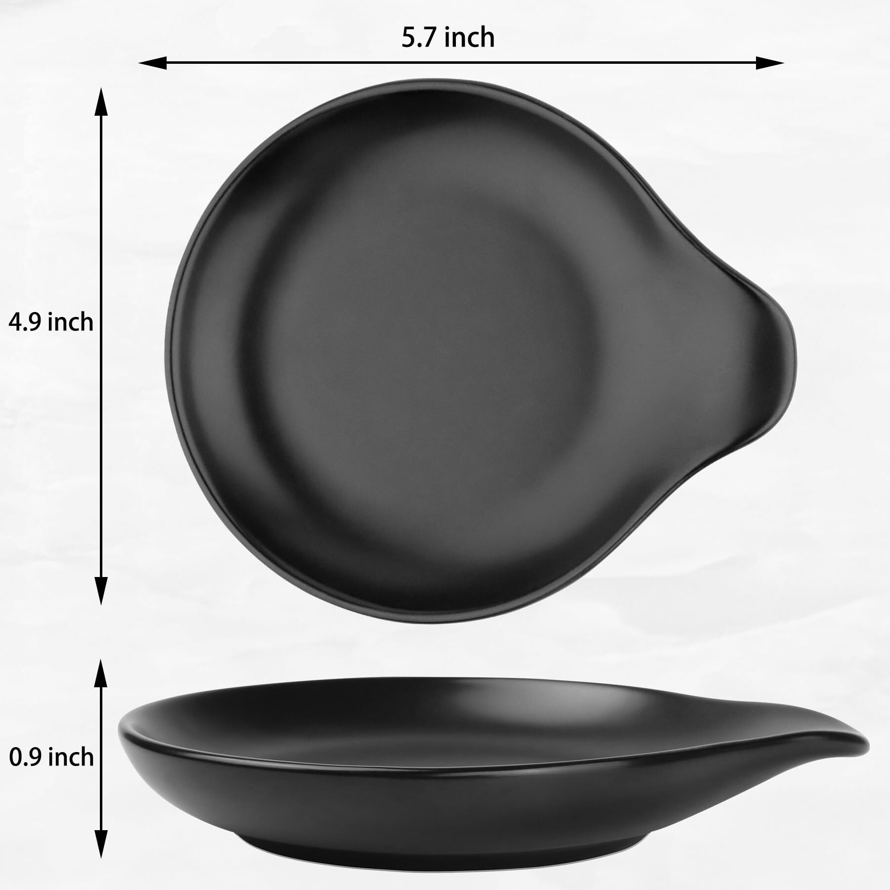 Vanlonpro Ceramic Spoon Rest  5 Inch Spoon Holder For Stove Top  Kitchen Counter  Utensils  Ladle  Coffee Spoons  Cooking Spoons  Spatula  Tongs  Heat-Resistant  Housewarming Gifts  Matte Black