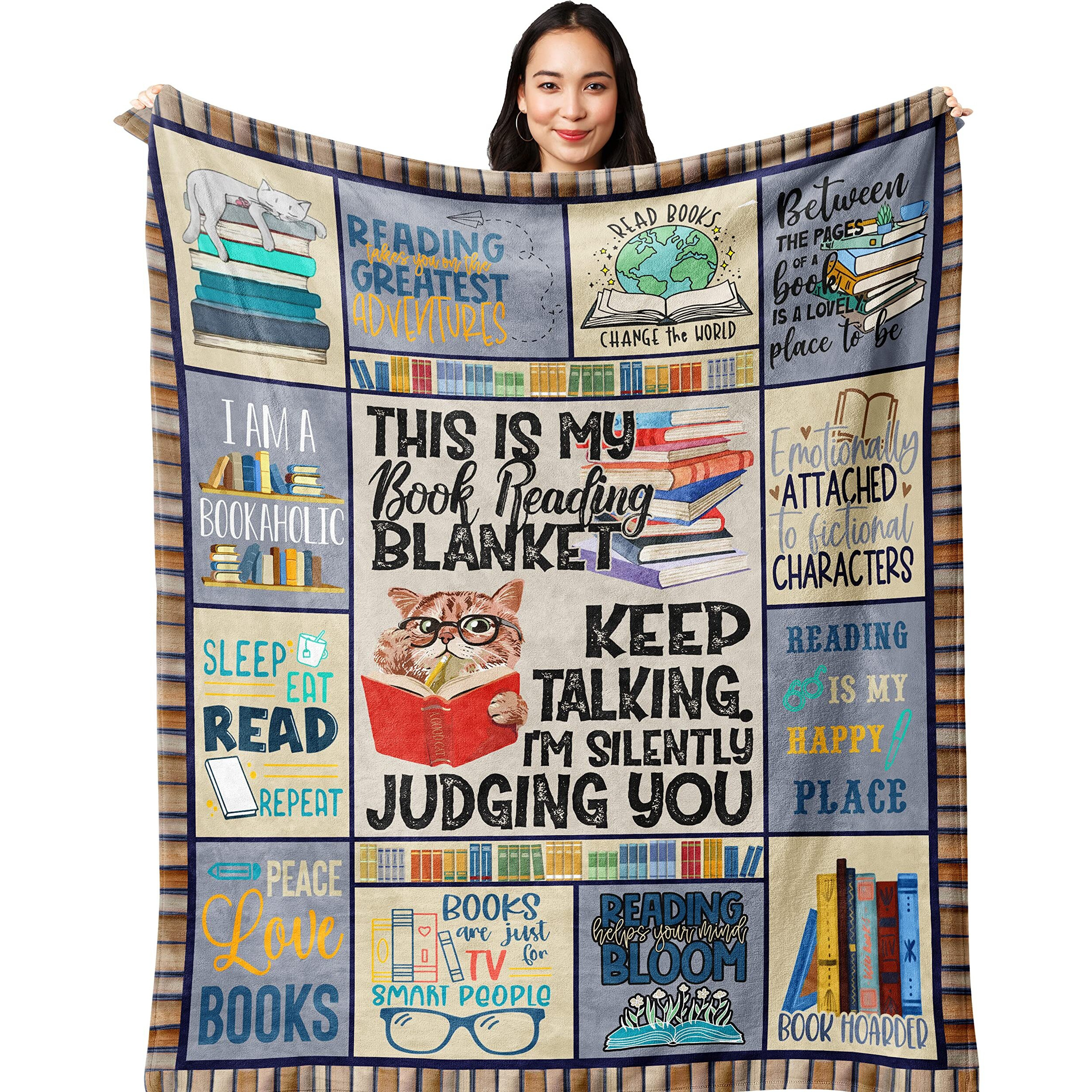 Poqush Book Lovers Gifts Gifts For Book Lovers Women/Reader Librarian Gifts Book Reader Gifts Book Club/Bookworm/Reading Gifts For Book Lover Bookish Literary Gifts Blanket 60"&quotX50""