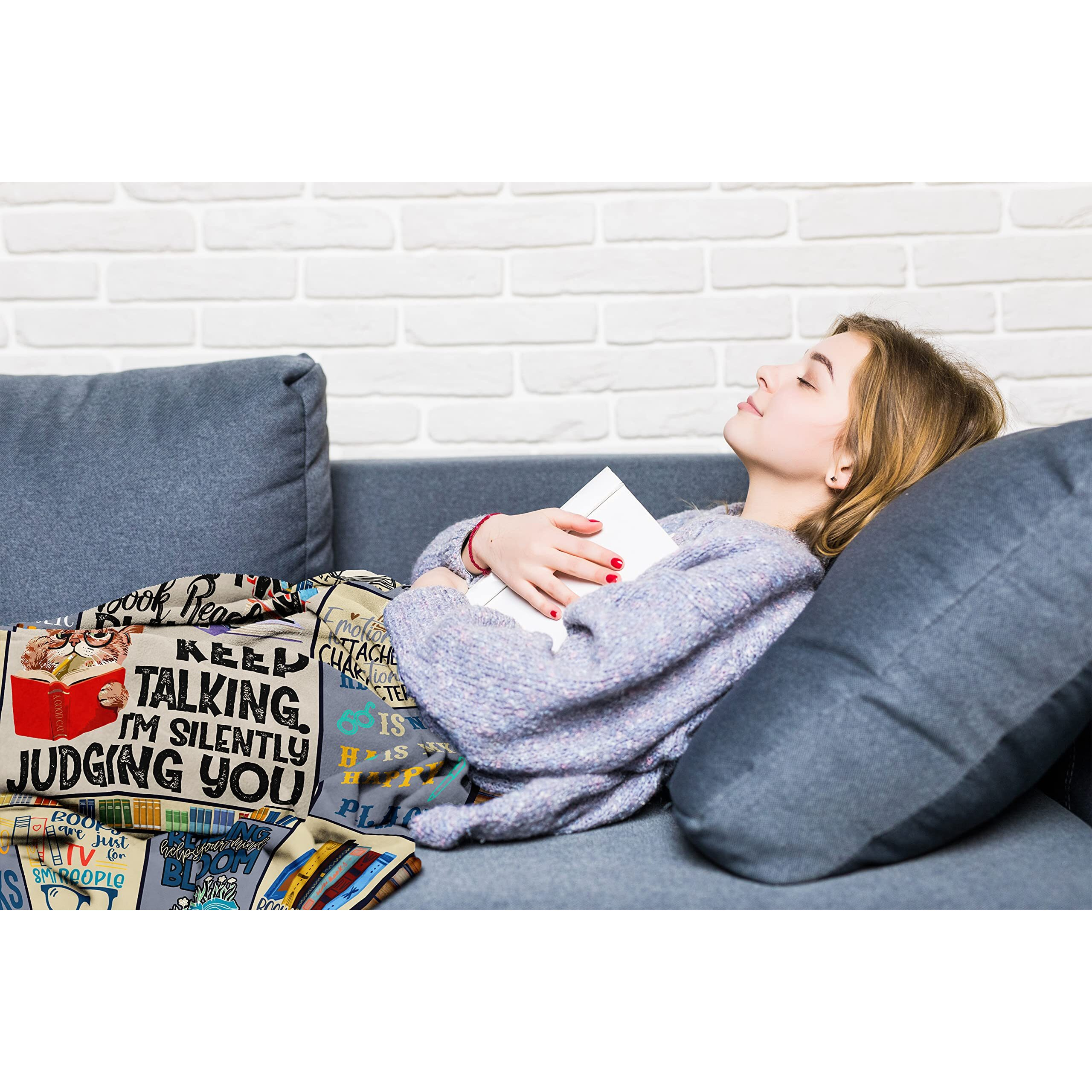 Poqush Book Lovers Gifts Gifts For Book Lovers Women/Reader Librarian Gifts Book Reader Gifts Book Club/Bookworm/Reading Gifts For Book Lover Bookish Literary Gifts Blanket 60"&quotX50""