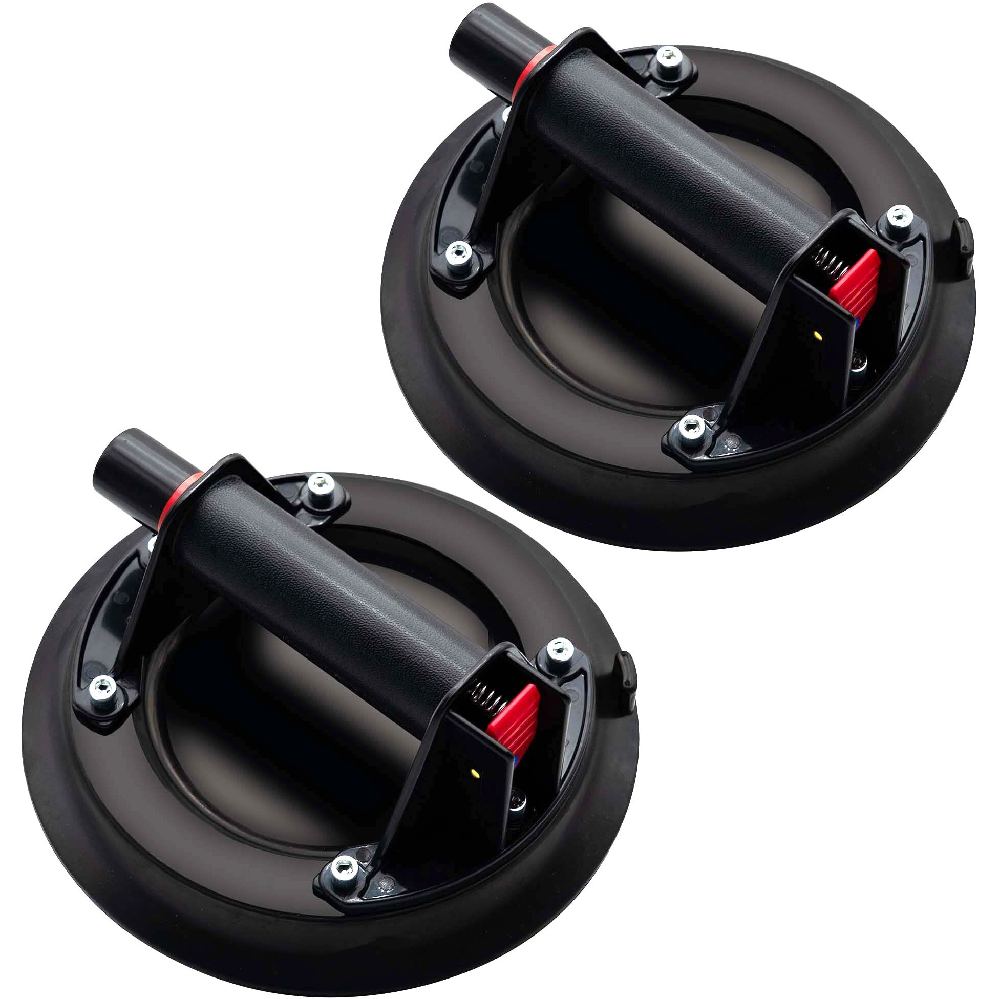 Autoalkins 8"" Heavy Duty Suction Cup To Lift Large Glass  Tile  Marble  Industrial Vacuum Suction Lifter With Handle For Glass Lifting & Replacement  240 Lbs Load Capacity  Carrying Case (2 Pack)