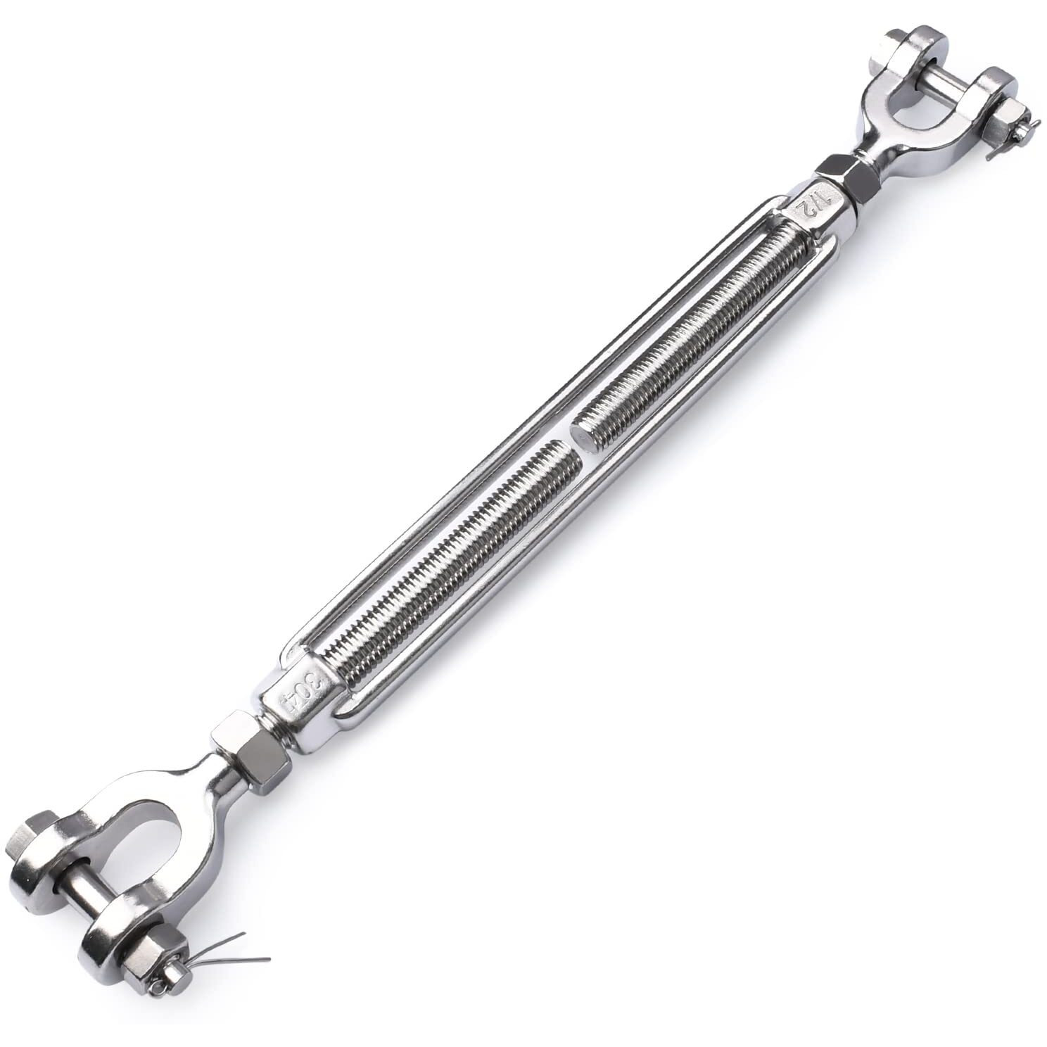Hannger Turnbuckle 1/2 M12 304 Stainless Steel Turnbuckle  4400 Lbs Working Load Limit  Jaw And Jaw Turnbuckles For Cables Wire Tensioner  Turnbuckle For Shade Sail  Yard Zipline
