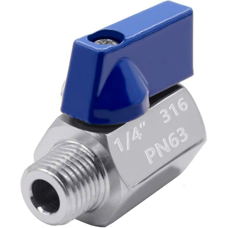Beduan 1/4"" Mini Ball Valve  316 Stainless Steel Female X Male Npt Thread Shut-Off Valve(Pack Of 1)