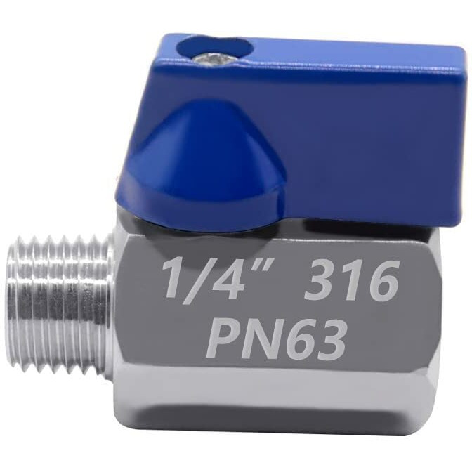 Beduan 1/4"" Mini Ball Valve  316 Stainless Steel Female X Male Npt Thread Shut-Off Valve(Pack Of 1)