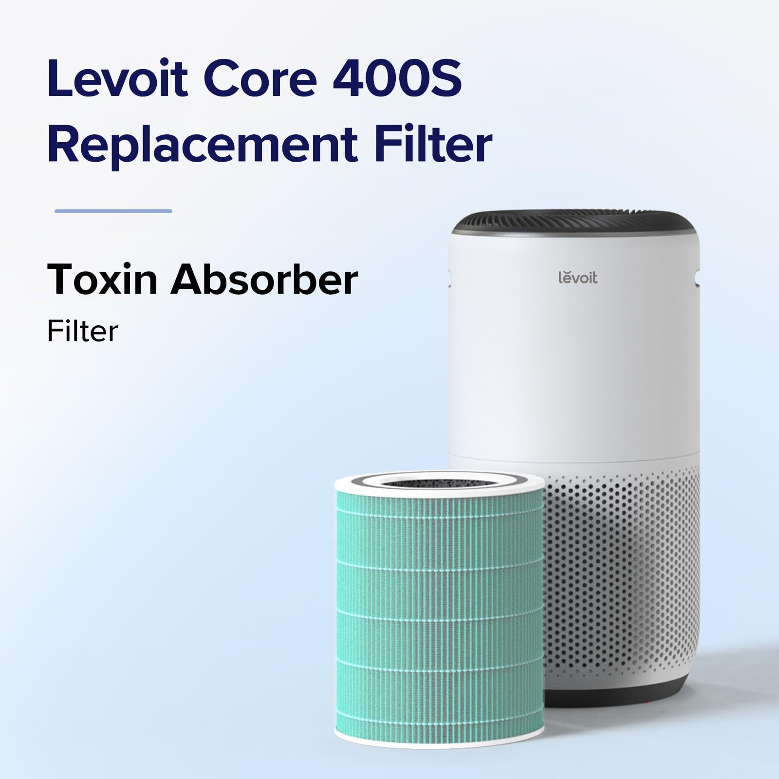 Levoit Core 400S Air Purifier Toxin Absorber 3-In-1 Replacement Filter  Activated Carbon  Core400S-Rf-Tx (Lrf-C401-Gus)  1 Pack  Green