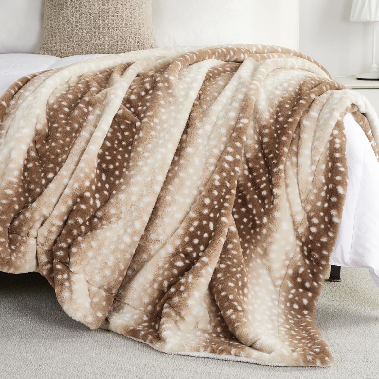 Cozy Bliss Luxury Faux Fur Throw Blanket Animal Striped Print  Non Shedding Double Sided Sherpa Blankets Super Soft Fluffy Thick Warm Throws Home Decor For Couch Bed Sofa Women (Brown  60X80 Inches)