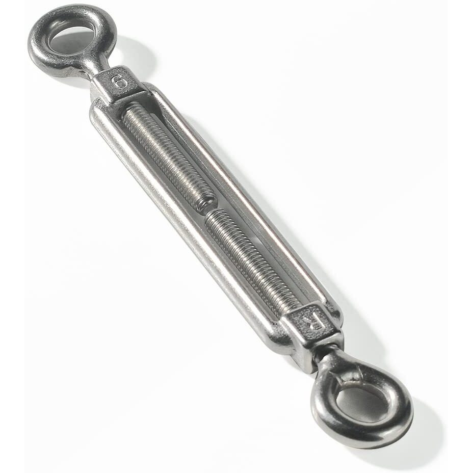 Cozihom M6 Eye & Eye/O To O Turnbuckle 304 Stainless Steel  Hardware Kit For Wire Rope Tension Heavy Duty  For Sun Shade  Tent Installation  Anti-Rust  6 Packs