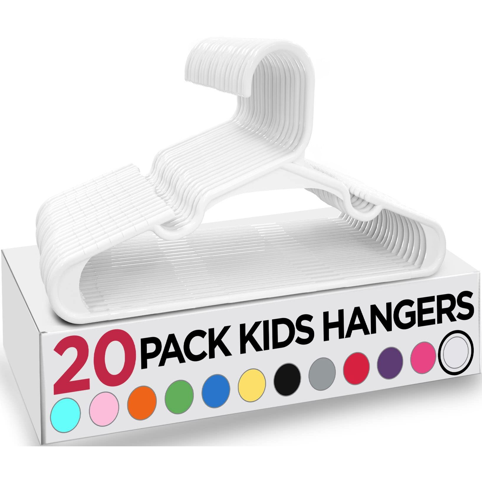 Utopia Home 20 Pack Kids Hangers - 11.5 Inch Plastic Baby Hangers For Closet - Childrens Hangers For Clothes & Infant Hangers For Closet - Ideal For Everyday Standard Use (White)