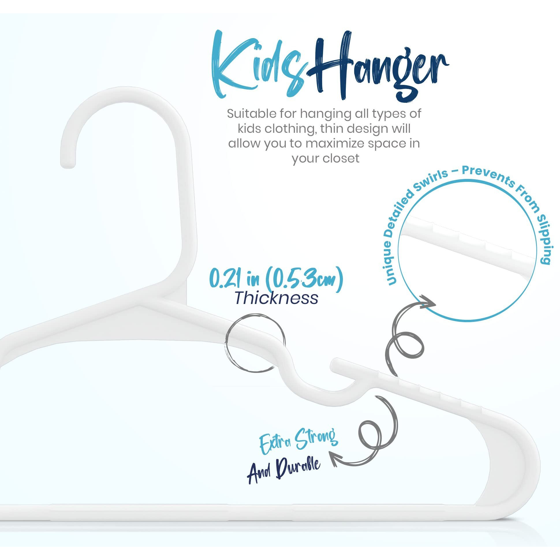 Utopia Home 20 Pack Kids Hangers - 11.5 Inch Plastic Baby Hangers For Closet - Childrens Hangers For Clothes & Infant Hangers For Closet - Ideal For Everyday Standard Use (White)