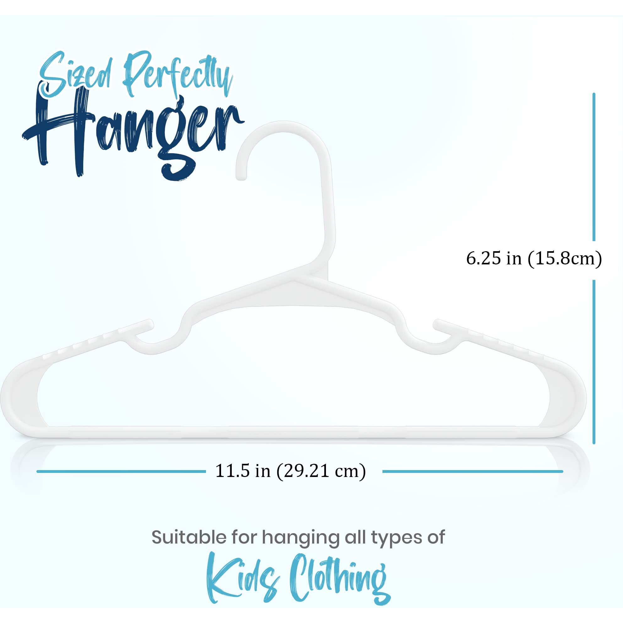 Utopia Home 20 Pack Kids Hangers - 11.5 Inch Plastic Baby Hangers For Closet - Childrens Hangers For Clothes & Infant Hangers For Closet - Ideal For Everyday Standard Use (White)