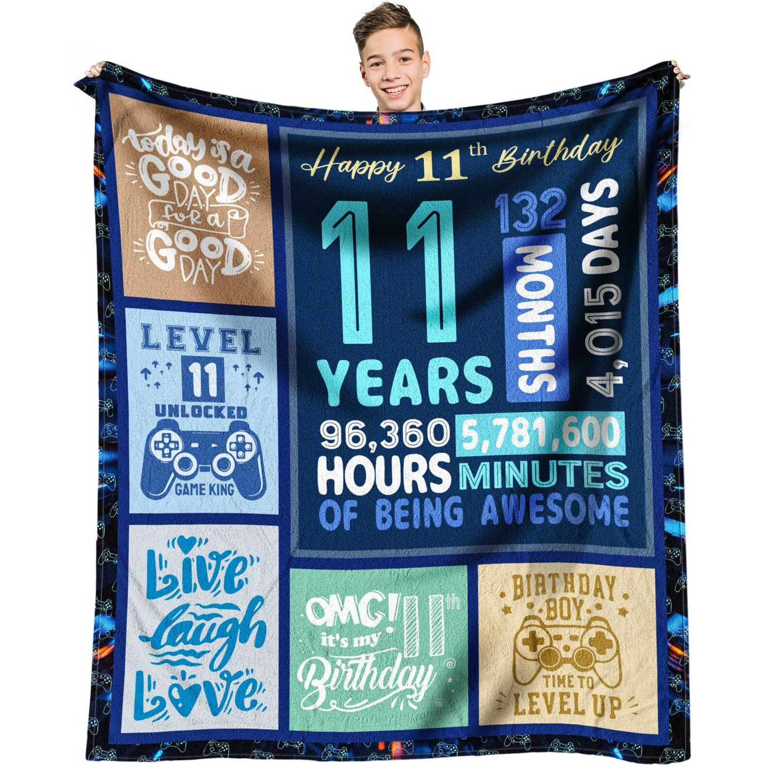 11 Year Old Boy Gift Ideas  Gifts For 11 Year Old Boy  Boys Age 11 Gift Ideas  Best 11 Year Old Boy Gifts  Cool Presents For 11 Year Old Boys  11Th Birthday Decorations Throw Blanket 60 X 50 Inch