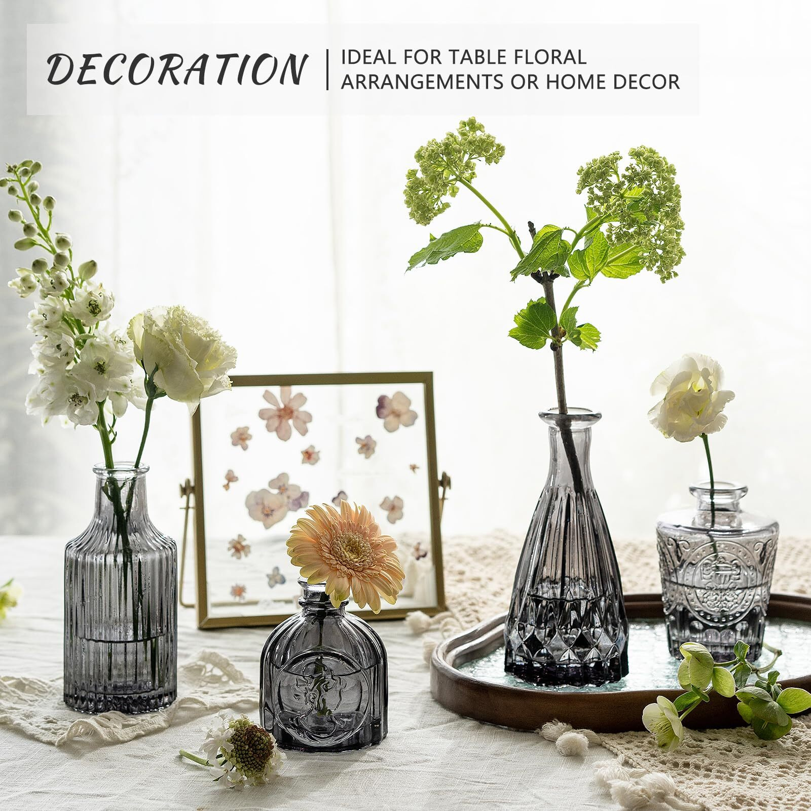 Supmind Bud Vase Set Of 12  Black Bud Vases In Bulk  Small Flower Vases For Centerpieces  Mini Vintage Vase For Rustic Wedding  Home Table Decoration