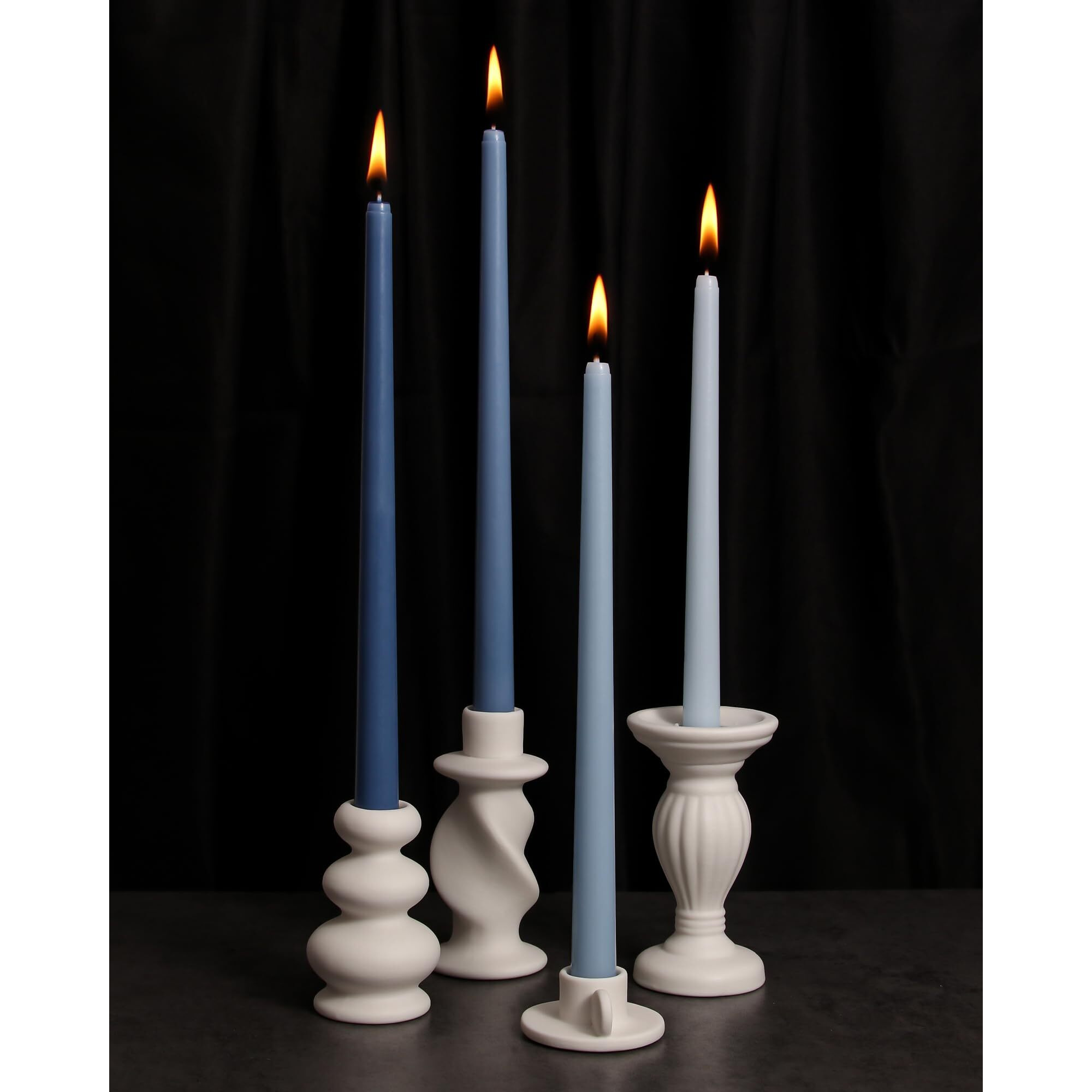 Viyffo 12 Inch Blue Taper Candles Set Of 12 Unscented Smokeless Long Tall Tapered Candle For Candlesticks Sticks Wedding Advent Home Decor Dinner Christmas