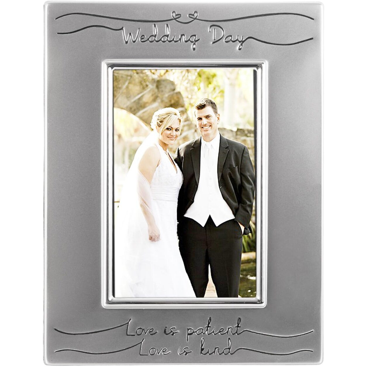 Haysom Interiors Beautiful Two Tone Silver Plated Wedding Day 4"" X 6"" Picture Frame With Black Velvet | Unique And Thoughtful Gift Idea