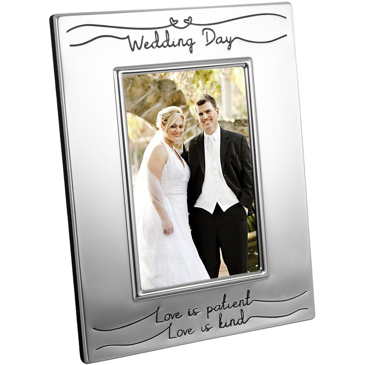 Haysom Interiors Beautiful Two Tone Silver Plated Wedding Day 4"" X 6"" Picture Frame With Black Velvet | Unique And Thoughtful Gift Idea