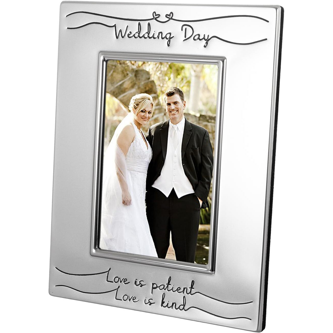 Haysom Interiors Beautiful Two Tone Silver Plated Wedding Day 4"" X 6"" Picture Frame With Black Velvet | Unique And Thoughtful Gift Idea