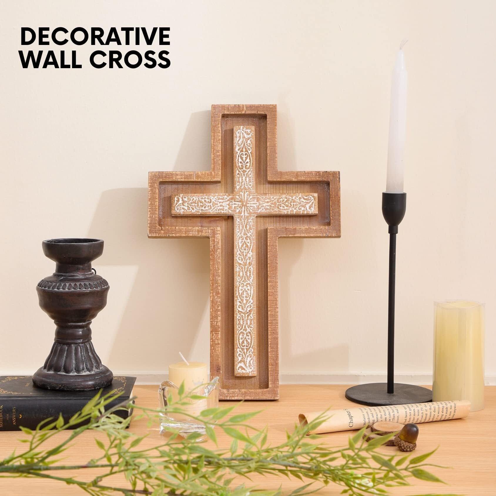 Baysbai Wooden Cross  Hanging Crucifix Wall Cross Catholic  Decorative Crosses For The Wall  Christian Baptism Confirmation Gift