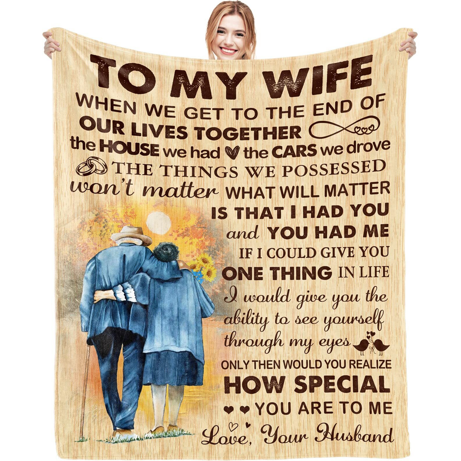 Noilfasiki Gifts For Wife Romantic I Love You Anniversary Wedding Birthday Gift Ideas For Women Her To My Wife Blanket Christmas Valentines Mothers Day Presents From Husband Throw Blanket 60"&quotX 50""