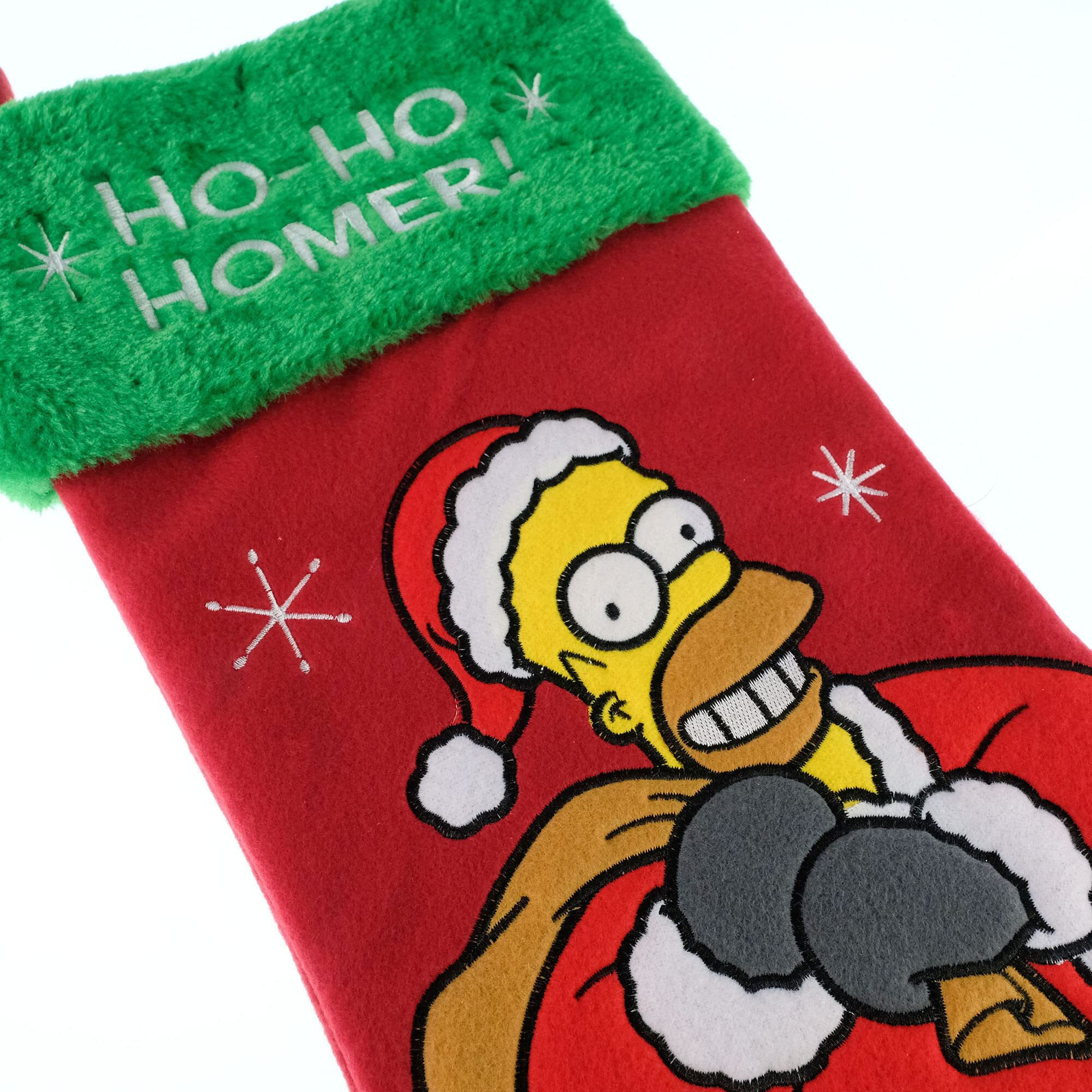 Wondapop Homer Simpson 20"" Applique Christmas Stocking  Gift Holder For Stocking Stuffers  Indoor Home Decor And Holiday Decoration