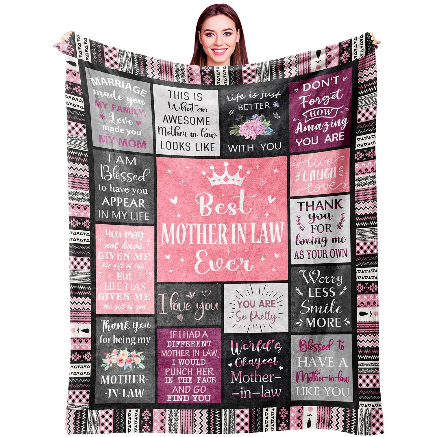 Ivivis Mother In Law Gifts  Gifts For Mother In Law  Mother In Law Birthday Christmas Mothers Day Wedding Gifts  Mother In Law Gift From Daughter In Law/Son In Law  Mother-In-Law Throw Blanket 60"&quotX50""