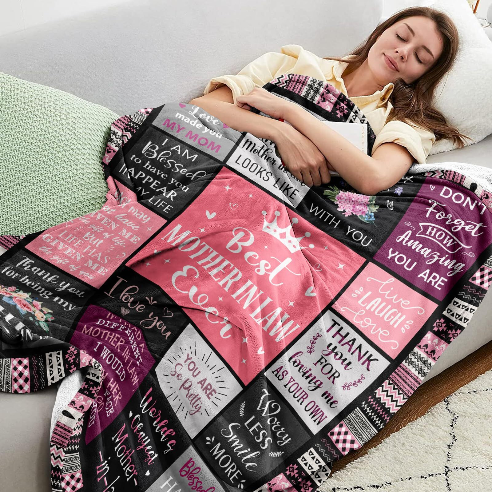 Ivivis Mother In Law Gifts  Gifts For Mother In Law  Mother In Law Birthday Christmas Mothers Day Wedding Gifts  Mother In Law Gift From Daughter In Law/Son In Law  Mother-In-Law Throw Blanket 60"&quotX50""