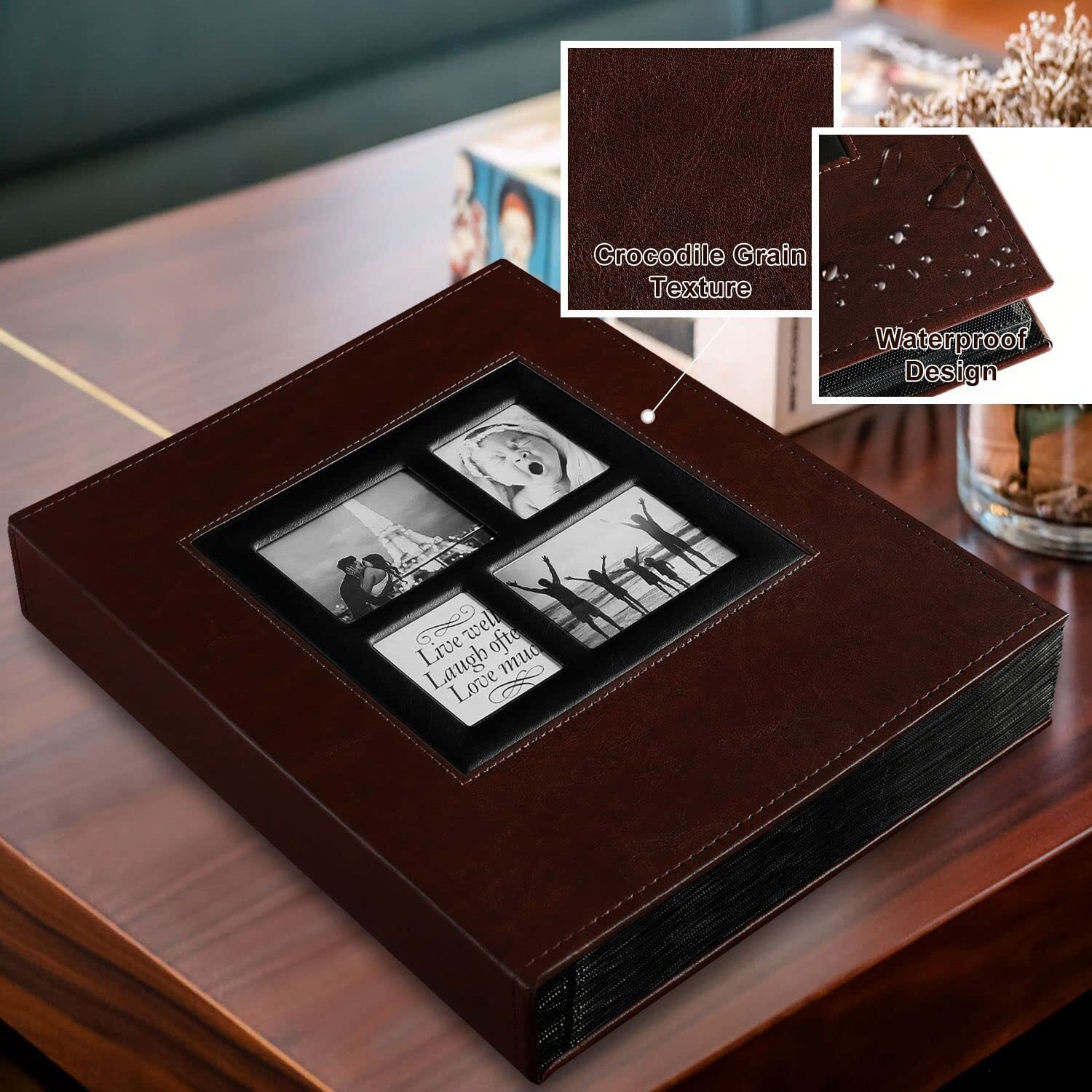 Ywlake Photo Album 4X6 1000 Pockets Photos  Extra Large Capacity Family Wedding Picture Albums Holds 1000 Horizontal And Vertical Photos Brown
