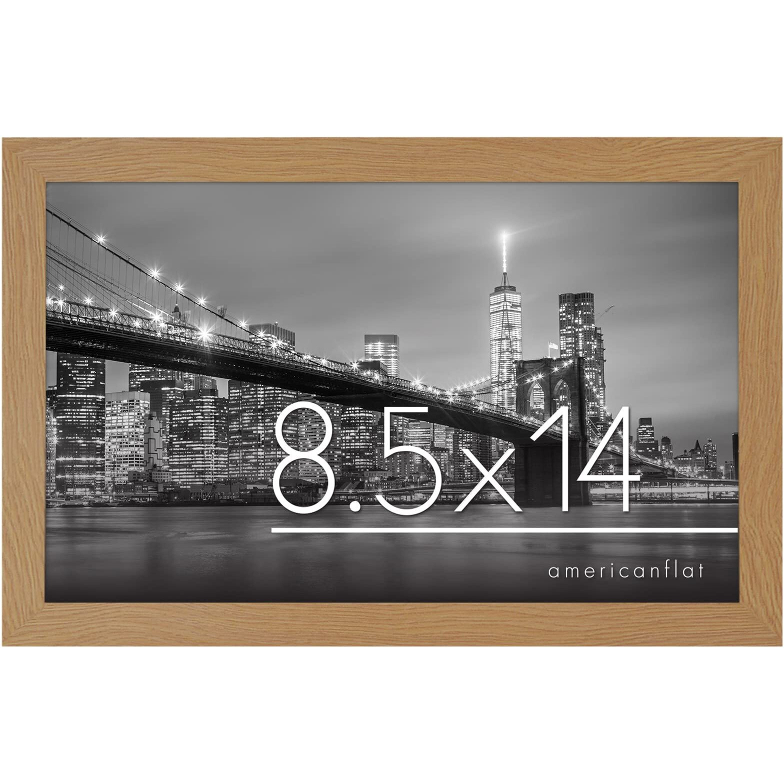 Americanflat 8.5X14 Picture Frame In Dark Oak - Engineered Wood With Shatter Resistant Glass - Horizontal And Vertical Formats For Wall