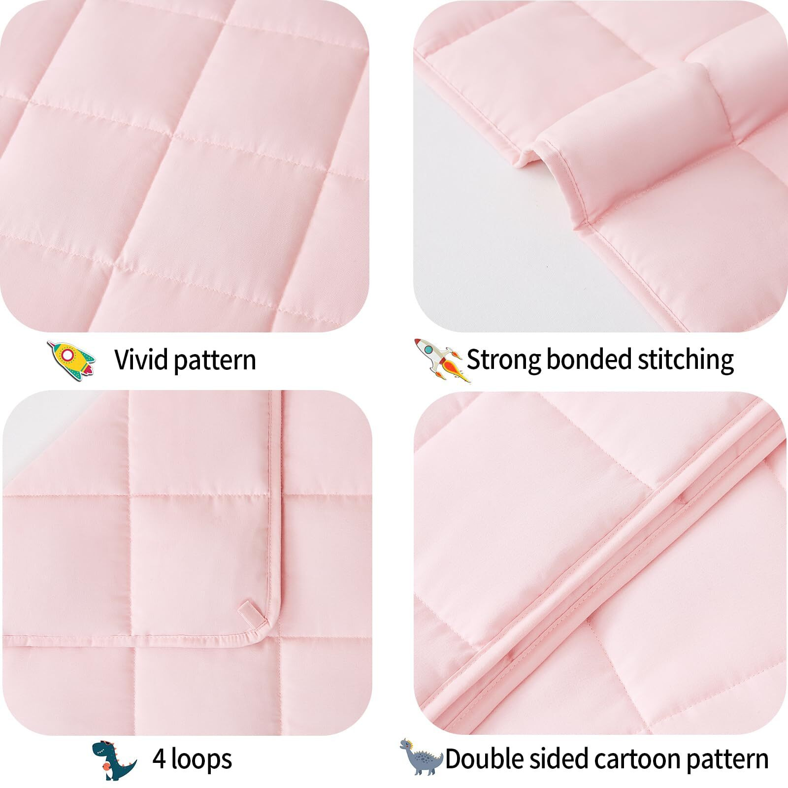 Hosukko Weighted Blanket - Weighted Blanket 5 Lbs Pink Heavy Blanket - Small Size Bresthable Blanket(36 * 48 Inches  5 Lbs)