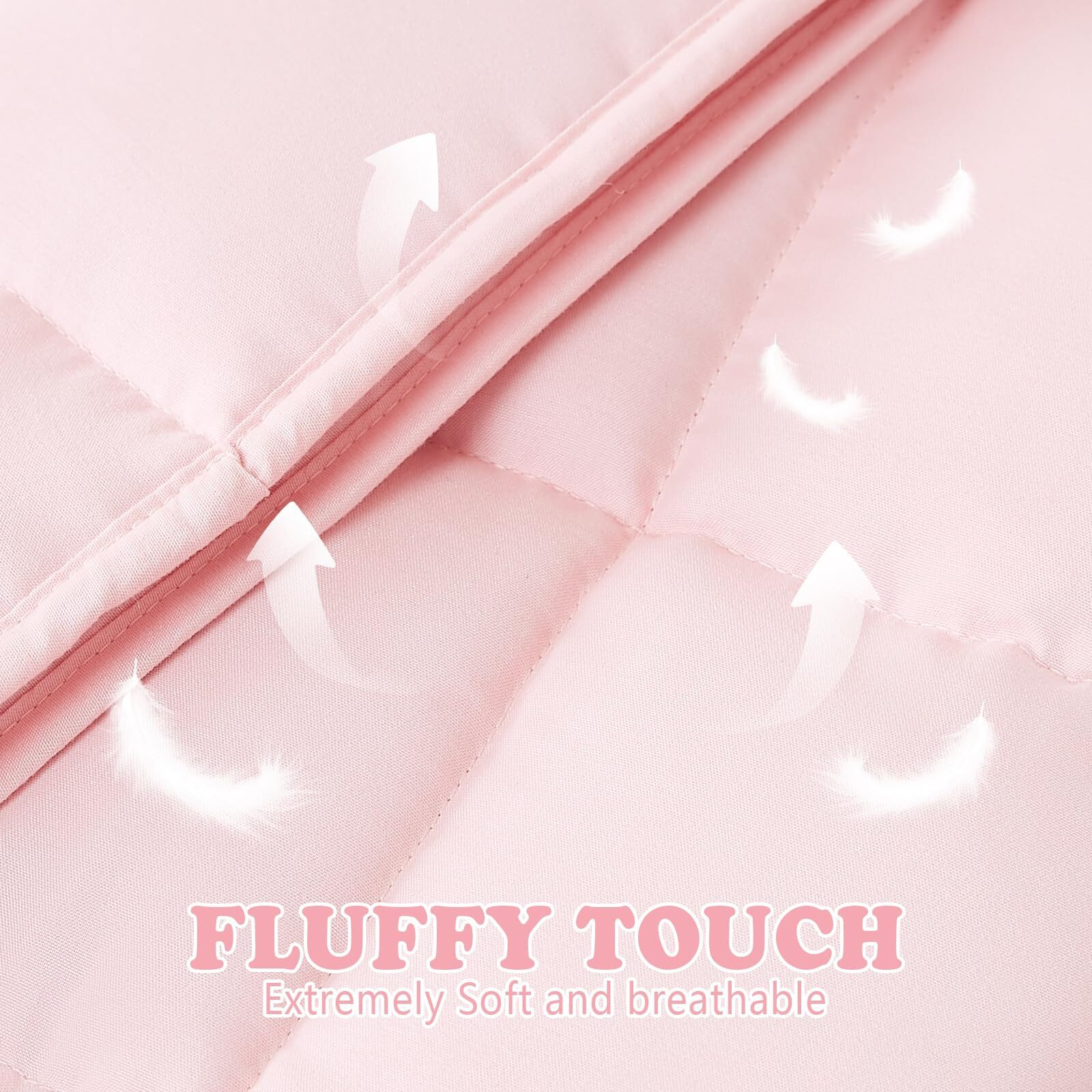 Hosukko Weighted Blanket - Weighted Blanket 5 Lbs Pink Heavy Blanket - Small Size Bresthable Blanket(36 * 48 Inches  5 Lbs)