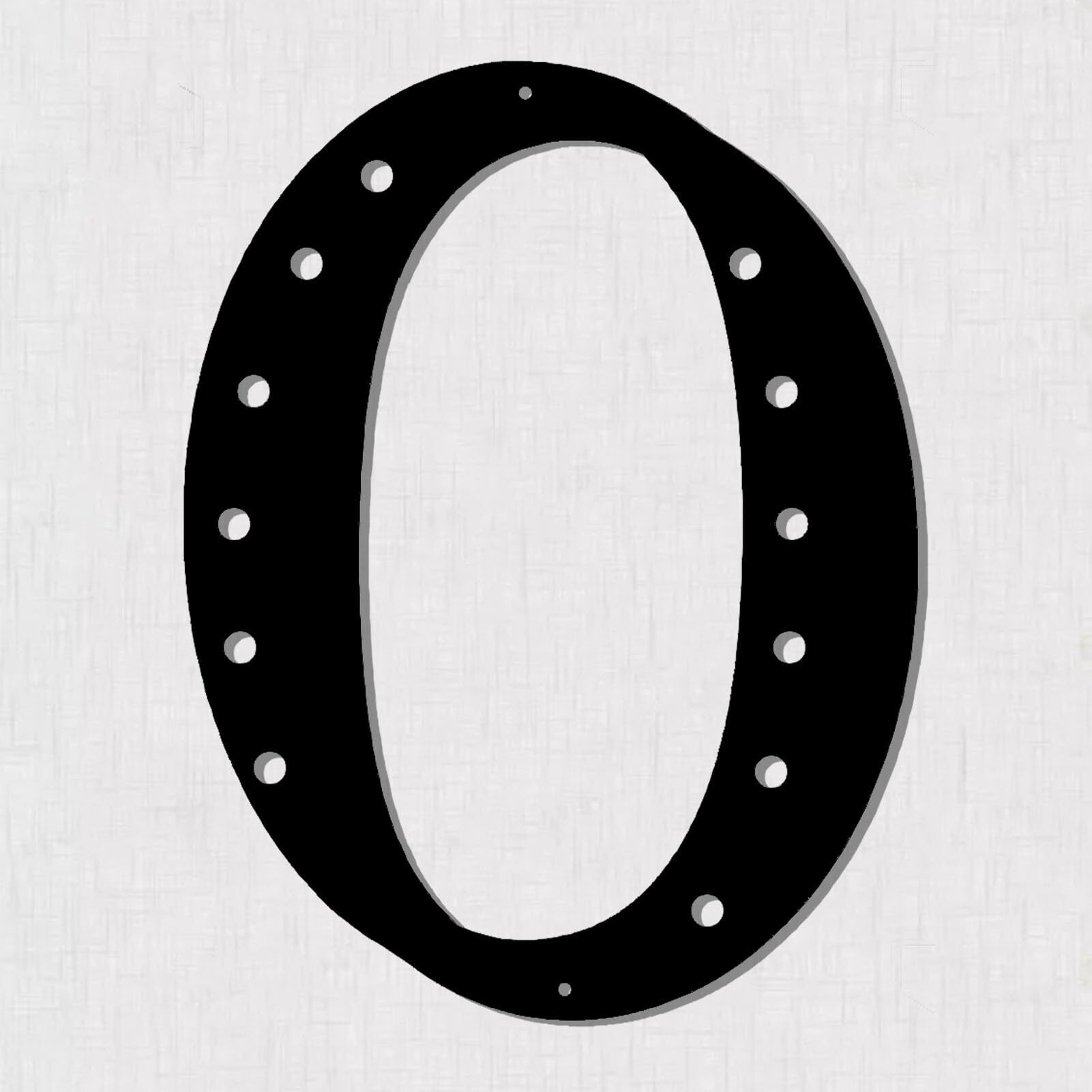 Resama 11"" Black Metal Letter Wall Decor Visual 3D Letter Sign Wall Decor Large Alphabet Decorative Farmhouse Hanging Metal Wall Decor For Living Room Bedroom Office Home Party (O)