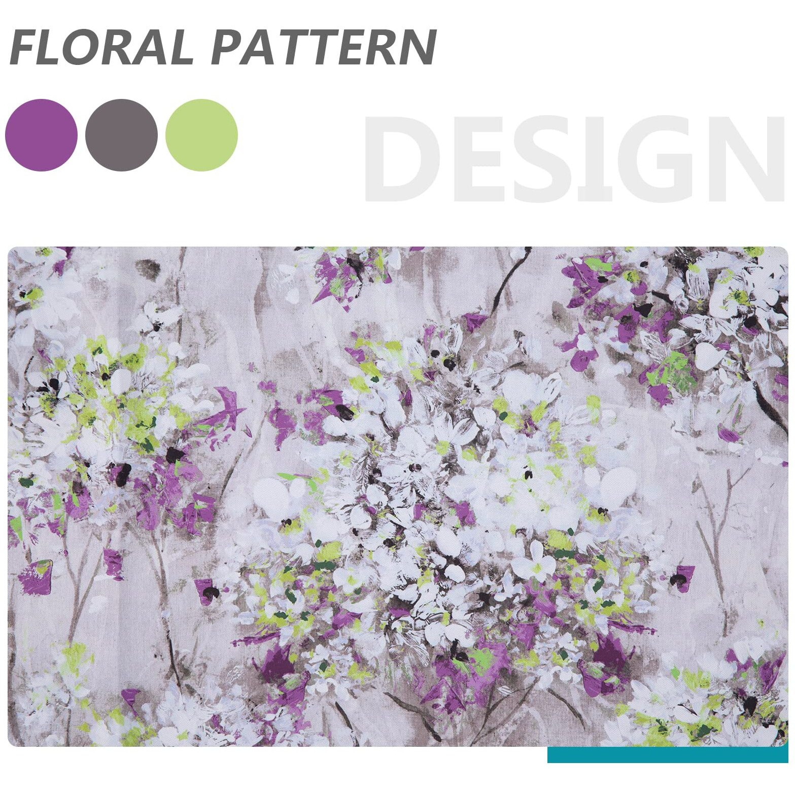 Mysky Home Purple Curtains 54 Inch Length Thermal Curtains For Living Room Bathroom Thermal Insulated Room Darkening Curtains Vintage Floral Curtains Window Panels 2 Panels  Grommet Top