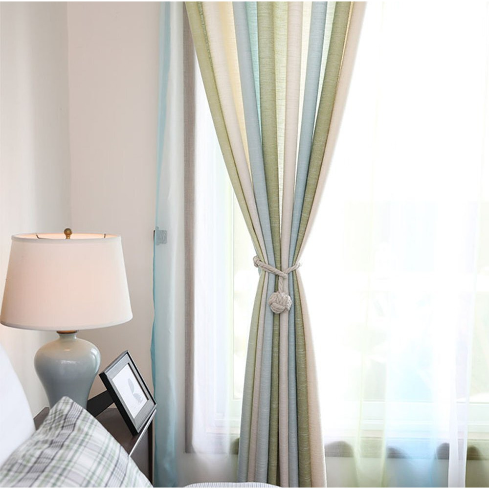 Melaluxe 2 Pack Curtain Tiebacks - Heavy Duty Curtain Rope Tieback  Handmade Rural Decorative Curtain Holdbacks (Beige)