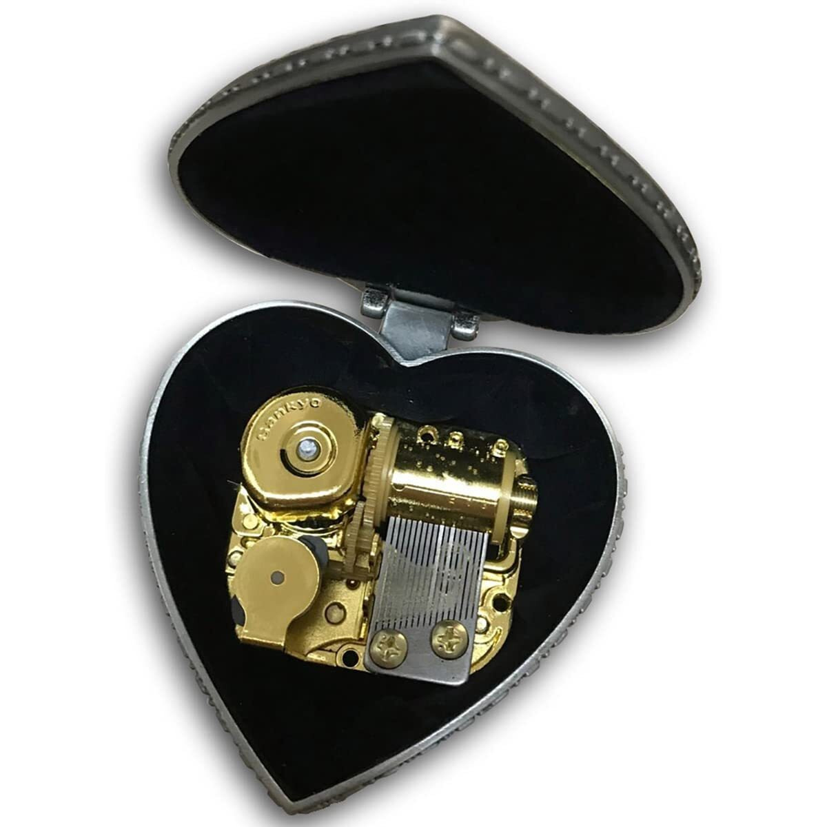 Binkegg Tin Alloy Heart Shaped Wind Up Music Box With Sankyo Musical Mechanism Tune Davy Jones (Pirates Of The Caribbean)