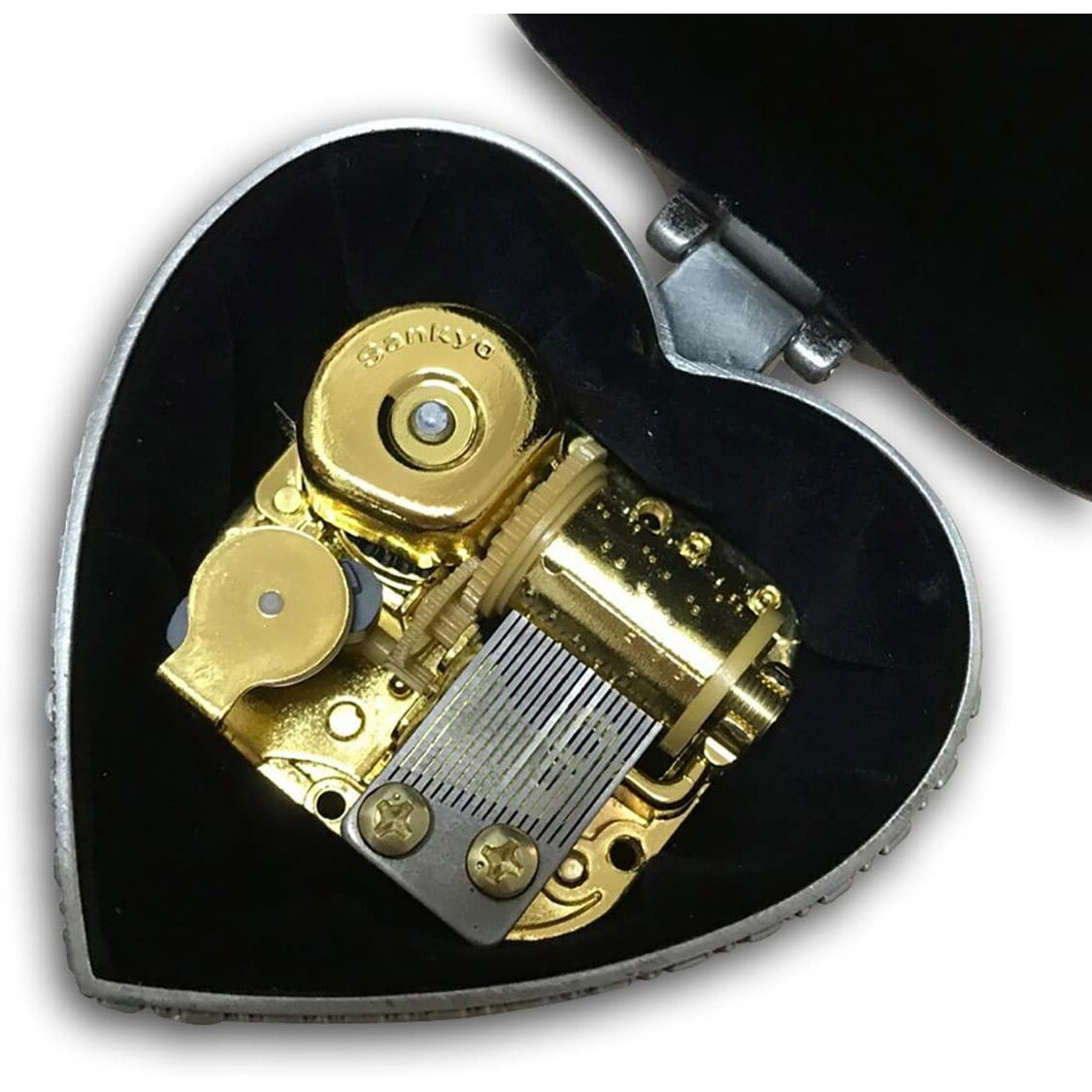 Binkegg Tin Alloy Heart Shaped Wind Up Music Box With Sankyo Musical Mechanism Tune Davy Jones (Pirates Of The Caribbean)