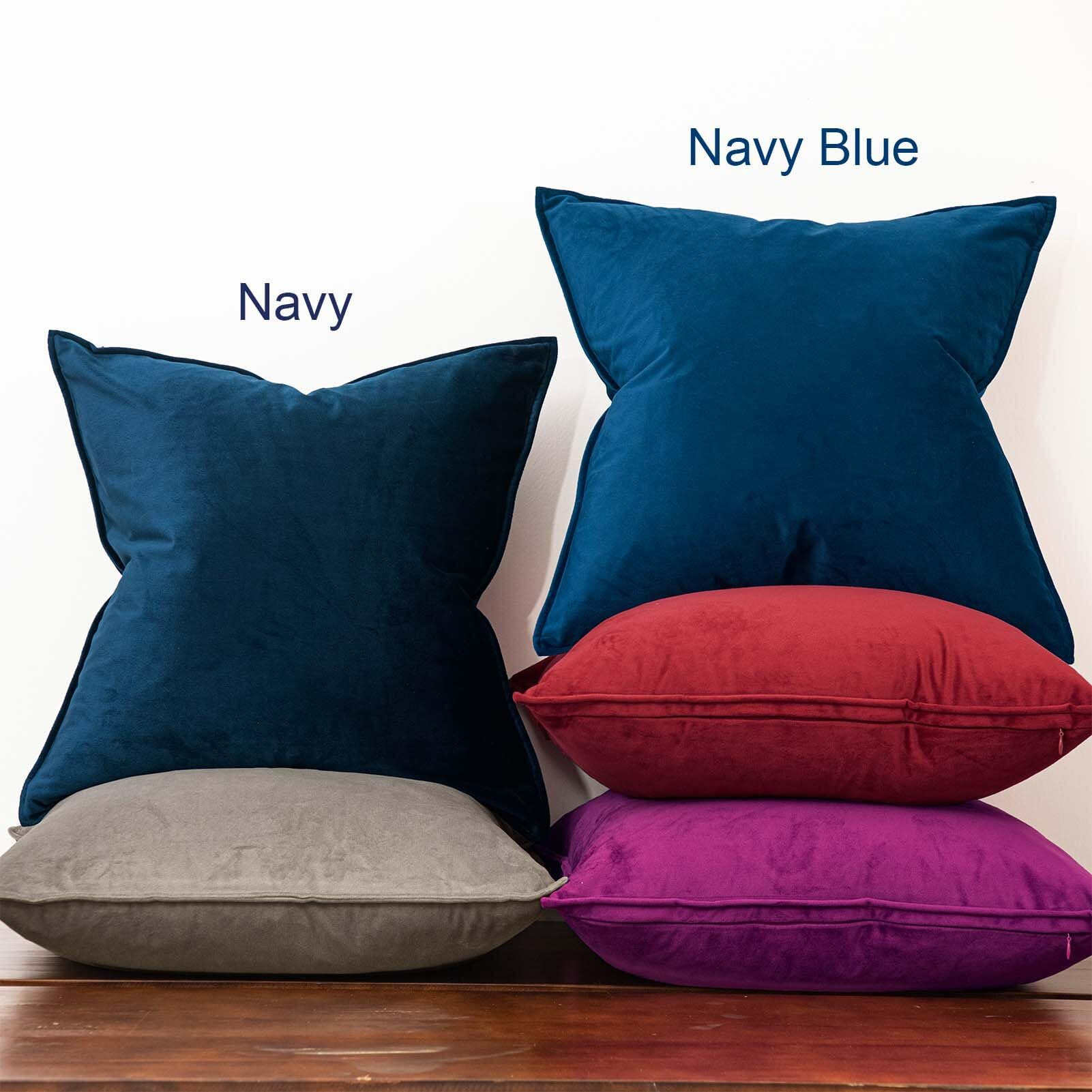 Juspurbet Navy Blue Lumbar Velvet Throw Pillow Covers 14X24 Inch Set Of 2 For Home Decor Living Room Bedroom Couch Decorative Broadside Soft Cushion Case With Invisible Zipper
