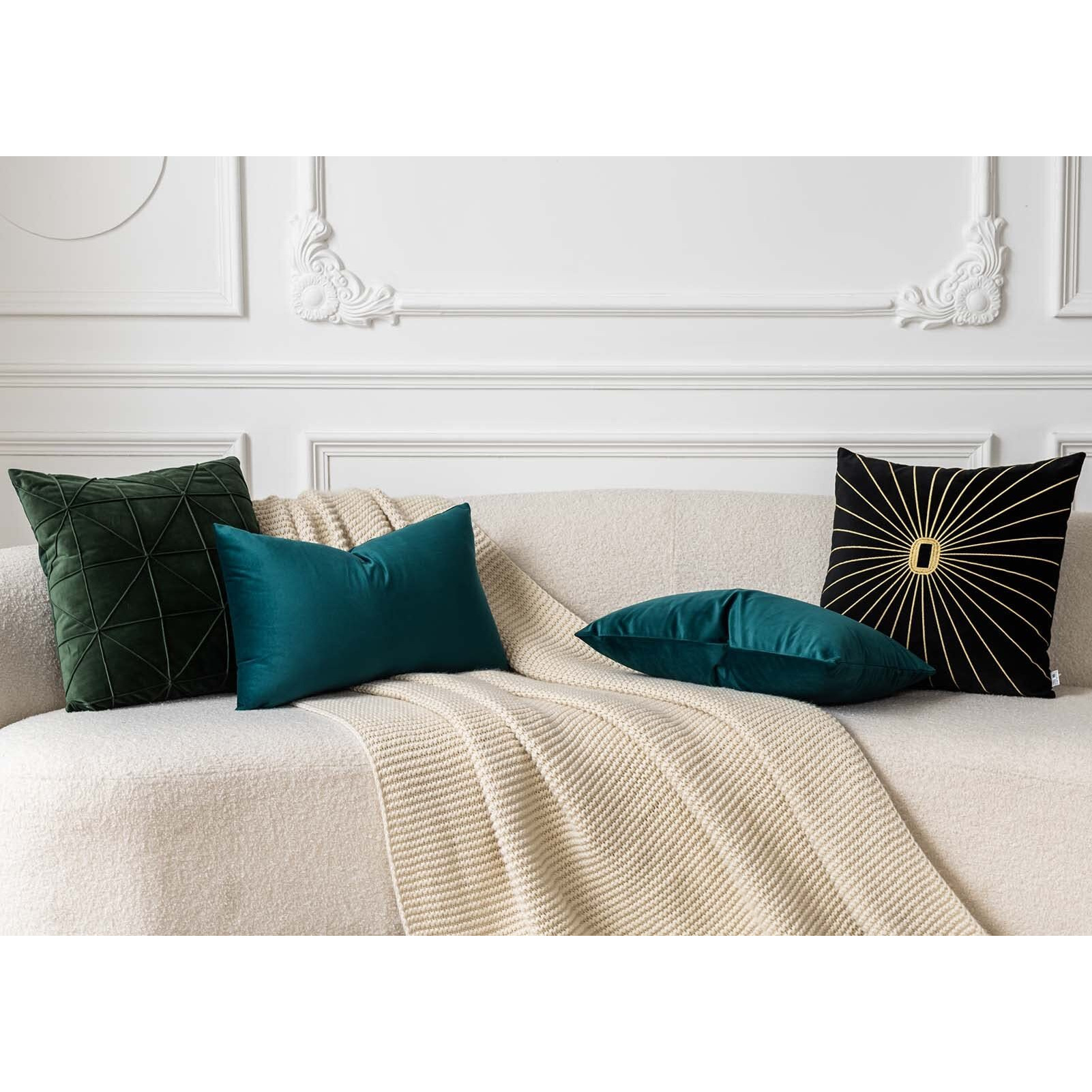 Juspurbet Peacock Blue Lumbar Velvet Throw Pillow Covers 16X24 Inch Set Of 2 For Living Room Couch Sofa Bedroom Decorative Rectangle Solid Soft Cushion Cases With Invisible Zipper