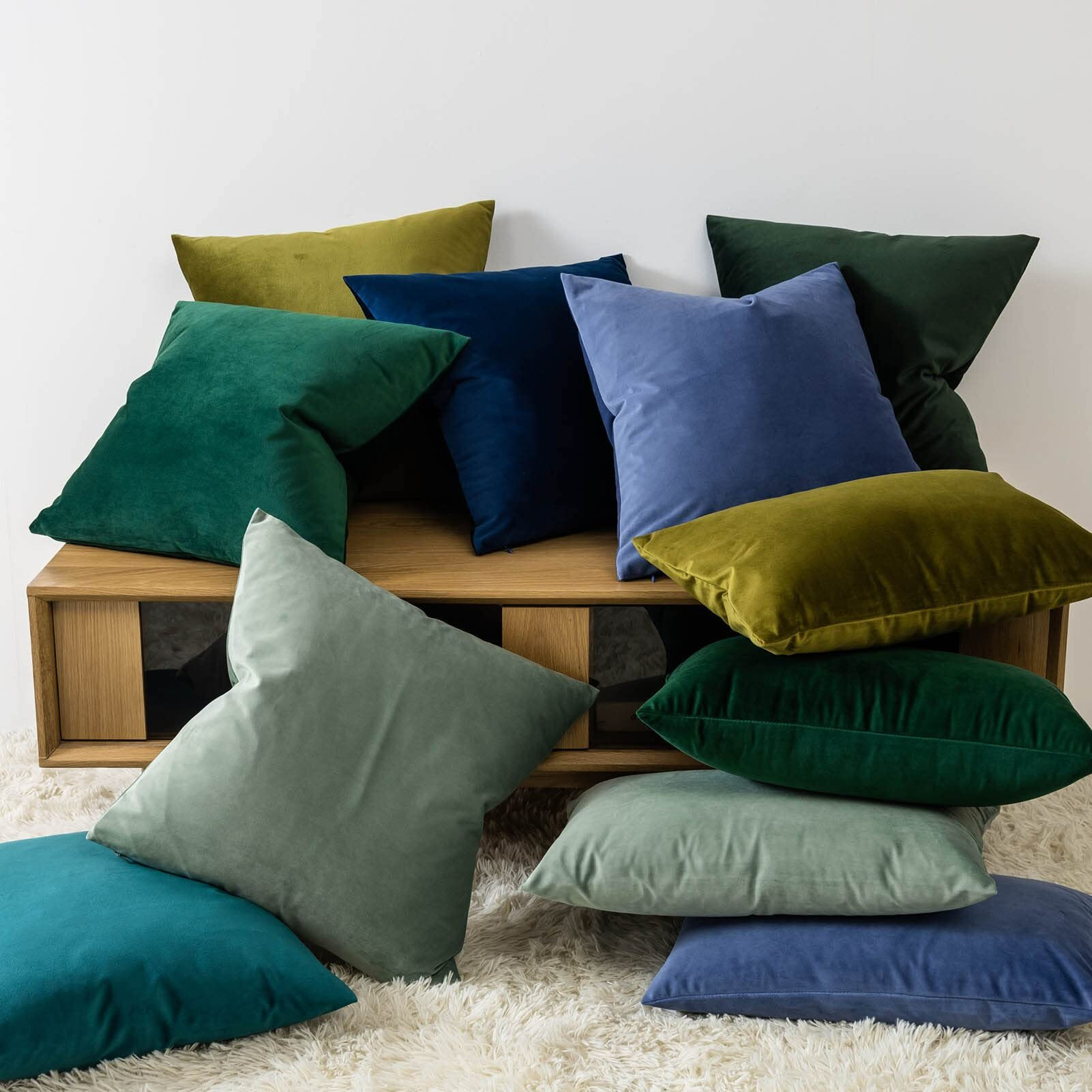 Juspurbet Sage Euro Velvet Throw Pillow Covers 26X26 Inch Set Of 2 For Living Room Couch Sofa Bedroom Decorative Square Solid Soft Cushion Cases With Invisible Zipper