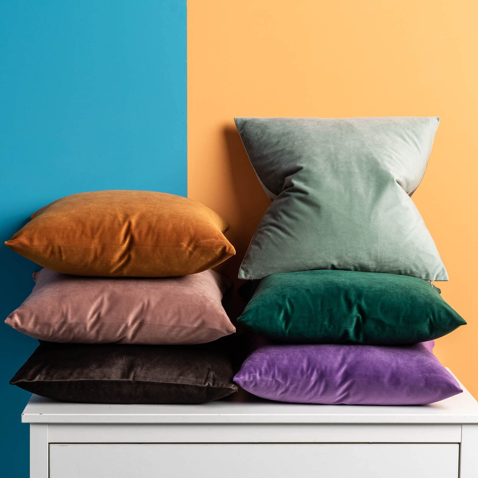 Juspurbet Sage Euro Velvet Throw Pillow Covers 26X26 Inch Set Of 2 For Living Room Couch Sofa Bedroom Decorative Square Solid Soft Cushion Cases With Invisible Zipper