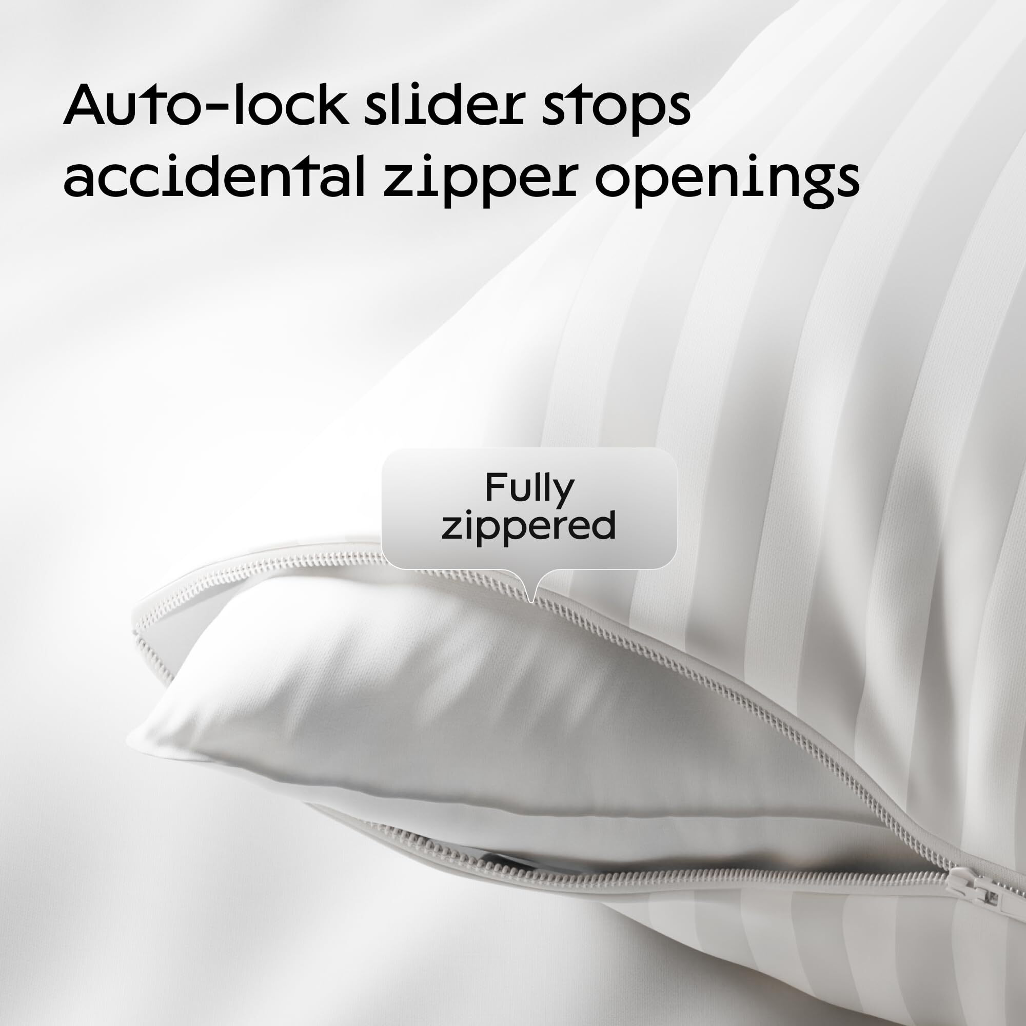 Niagara 2 Pack Of Pillow Protectors With Zipper Queen Size  Effective Dust Protection  Quiet  Stay In Place Pillow Covers  Breathable Case For Pillow Lifespan Extension 20X30  Dark White