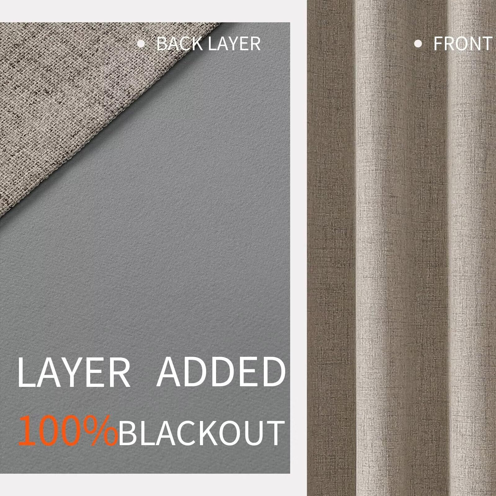 Joydeco 100% Linen Blackout Room Divider Curtains  Extra Wide Sliding Door Curtains Living Room Curtains  1 Panel 70X108 Inch Patio Door Curtains For Room Privacy