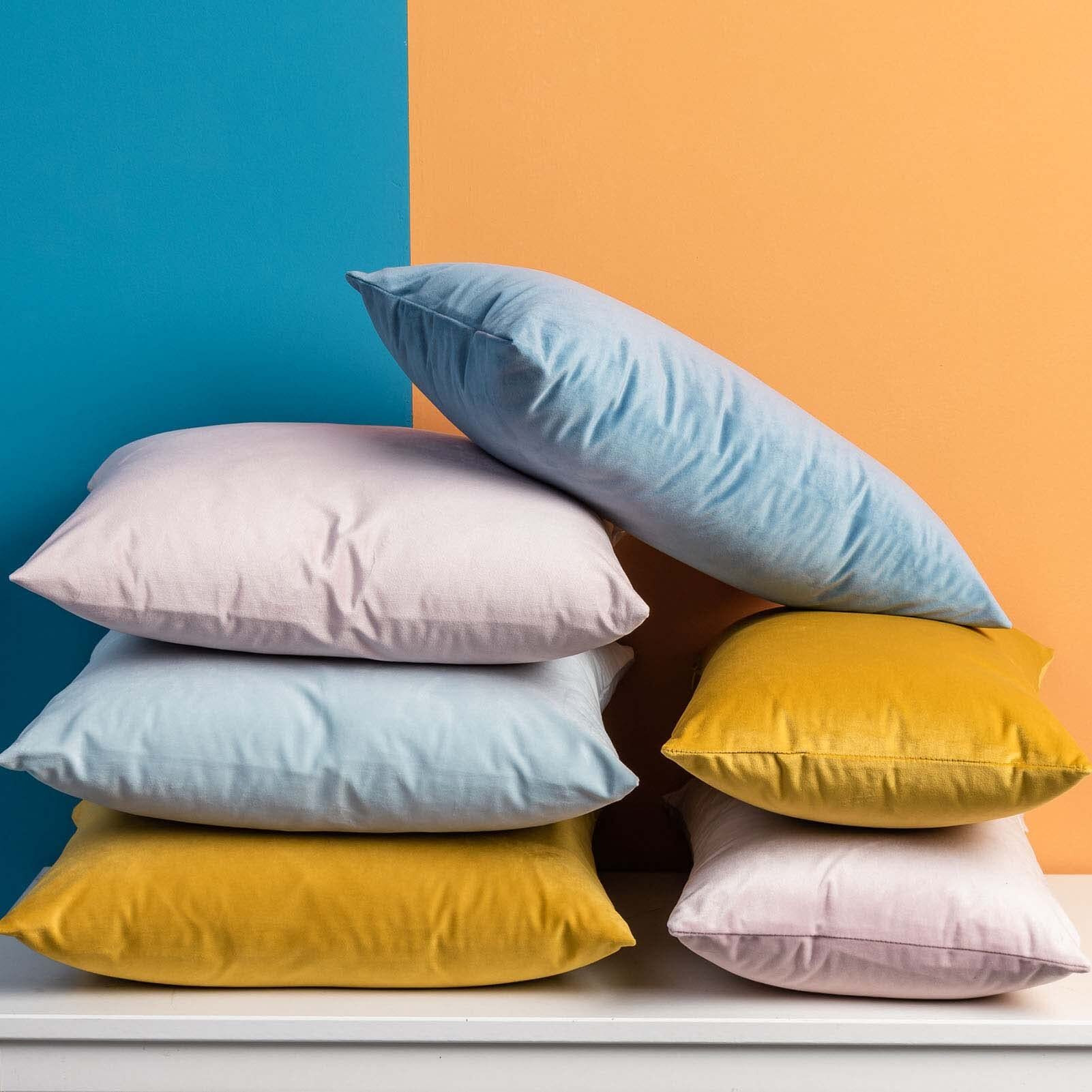 Juspurbet Powder Blue Decorative Lumbar Velvet Throw Pillow Covers 12X20 Inches Pack Of 2 Luxury Soft Cushion Cases For Couch Sofa Bedroom