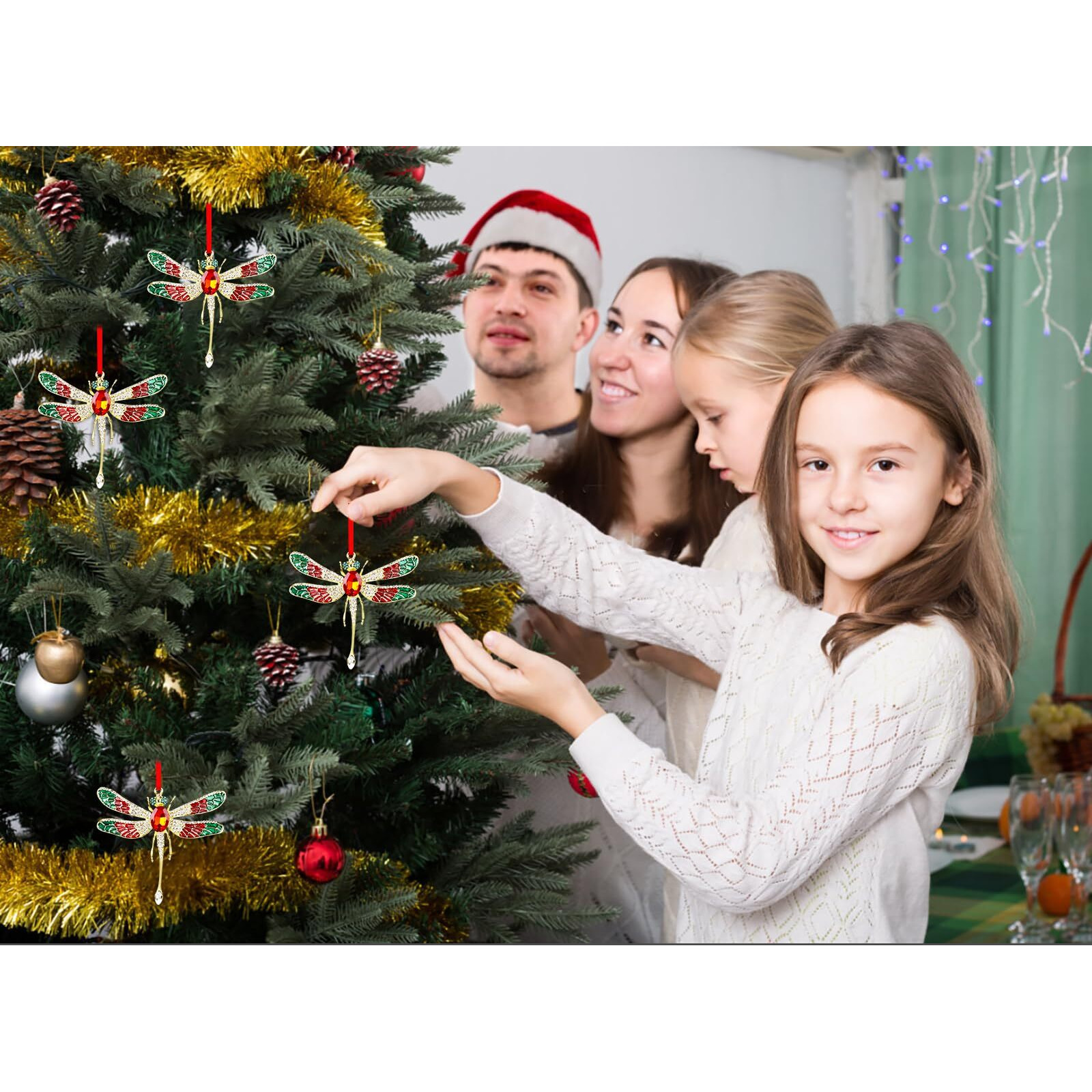 Whatsign Dragonfly Ornaments For Christmas Tree Metal Dragonfly Christmas Ornaments Dragonfly Christmas Tree Ornaments Dragonfly Ornaments Christmas Decorations Dragonfly Gifts For Women Girls Kids