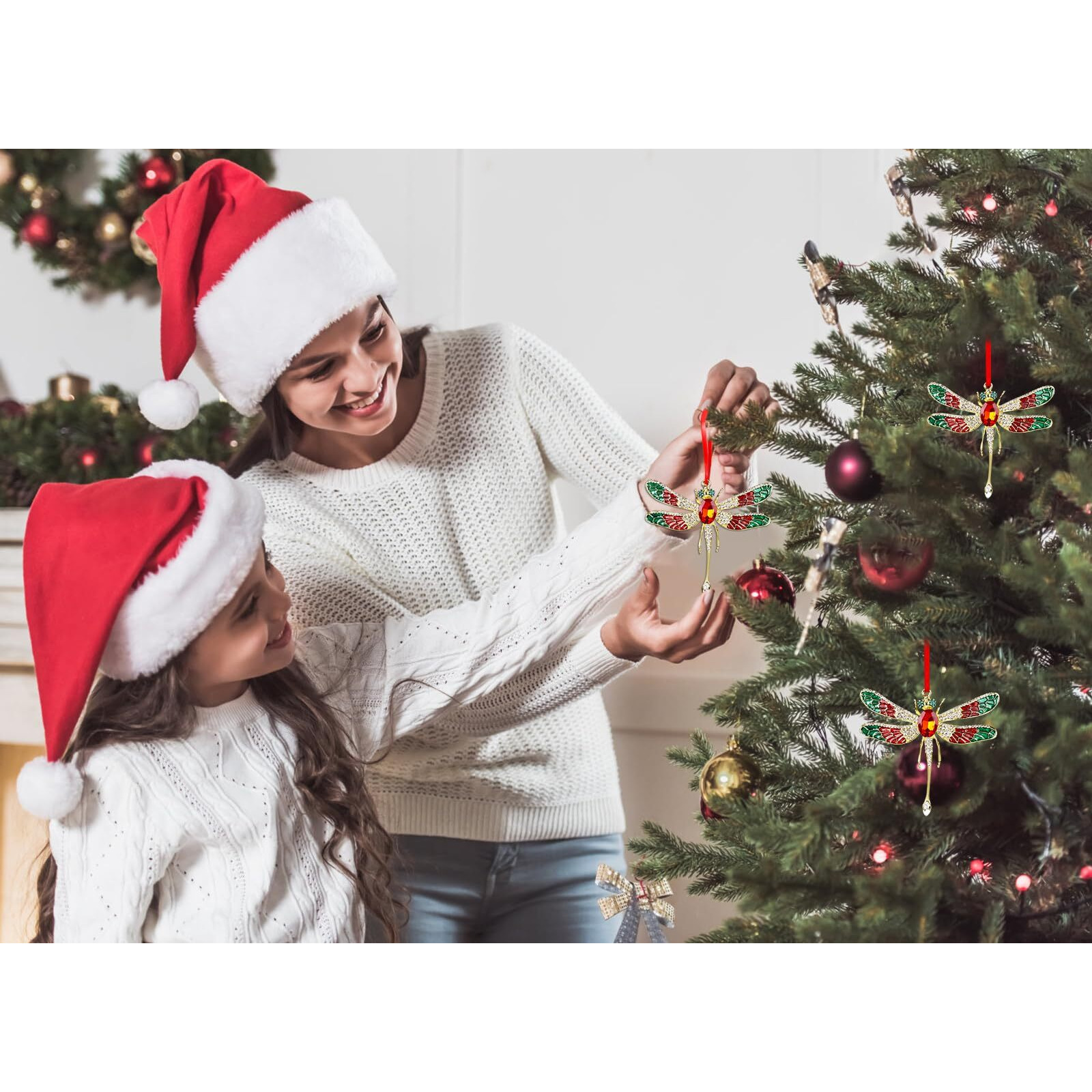 Whatsign Dragonfly Ornaments For Christmas Tree Metal Dragonfly Christmas Ornaments Dragonfly Christmas Tree Ornaments Dragonfly Ornaments Christmas Decorations Dragonfly Gifts For Women Girls Kids