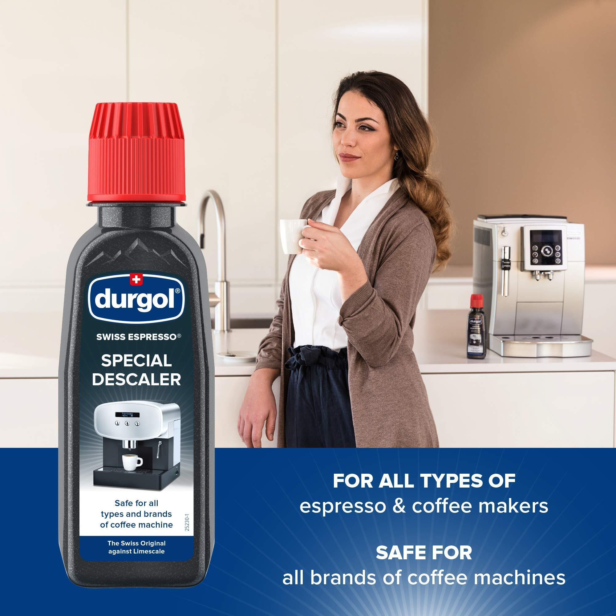 Durgol Swiss Espresso  Descaler And Decalcifier For All Brands Of Espresso Machines And Coffeemakers  4.2 Fluid Ounces (Pack Of 10)