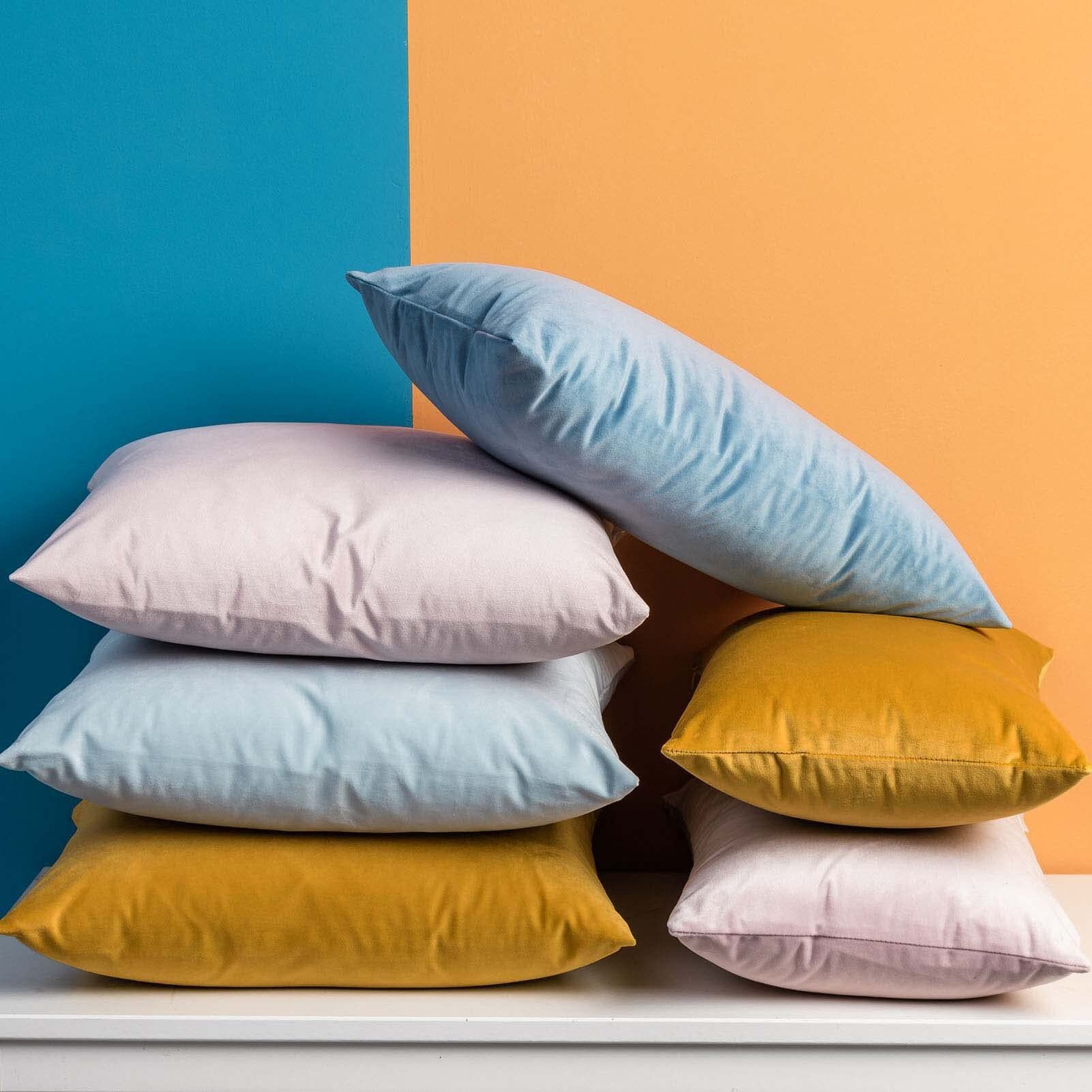 Juspurbet Light Blue Soft Velvet Throw Pillow Covers 22X22 Set Of 2 Decorative Solid Cushion Cases For Couch Sofa Bed