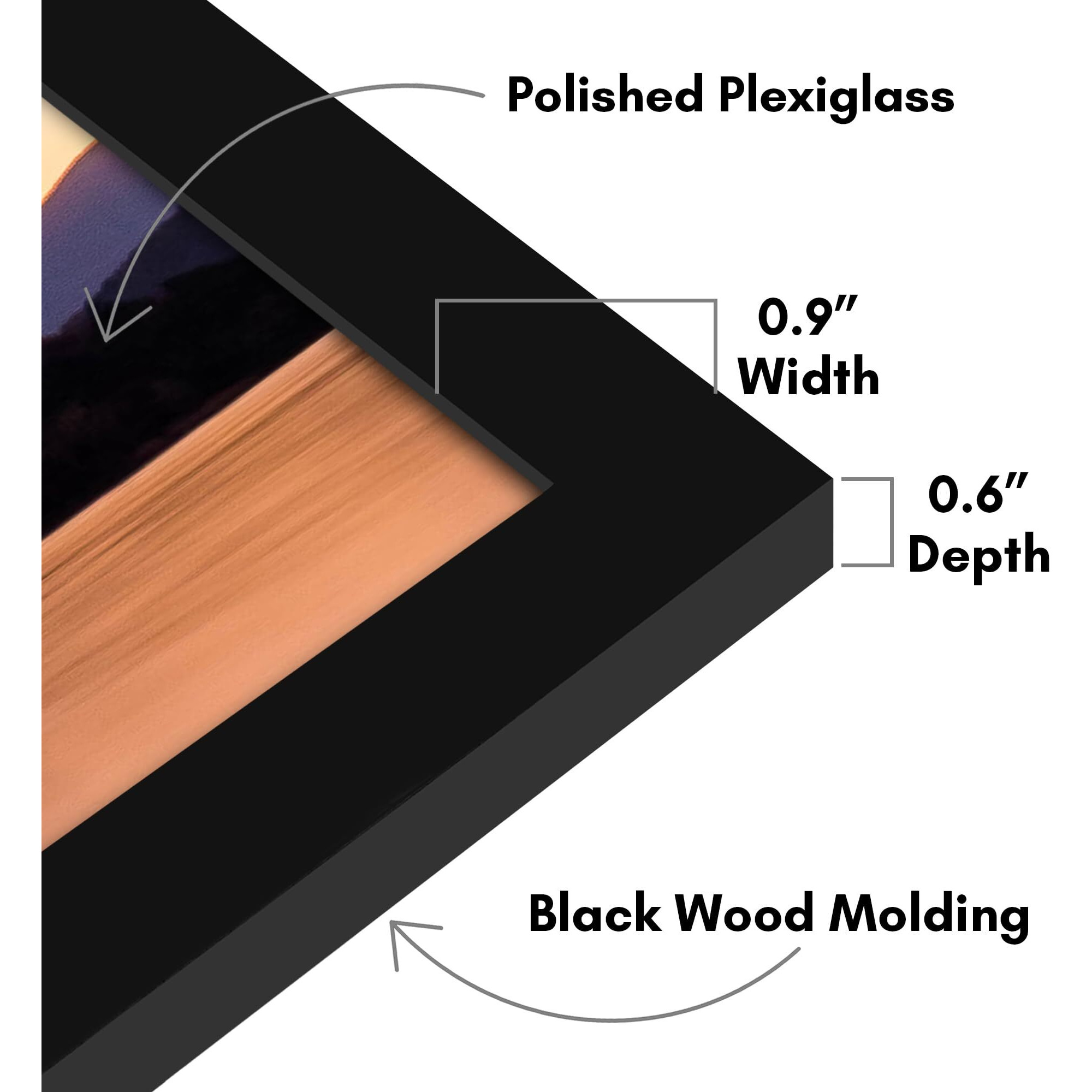 Americanflat 5X30 Picture Frame In Black - Engineered Wood Photo Frame With Plexiglass And Hanging Hardware - Panoramic Picture Frame For Wall Display