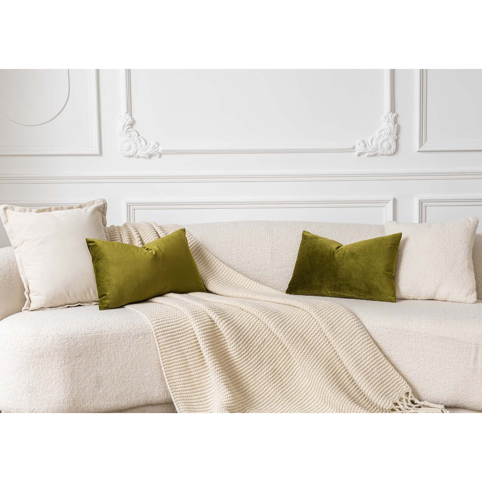 Juspurbet Olive Green Decorative Velvet Throw Pillow Covers 16X24 Pack Of 2 Luxury Soft Solid Cushion Cases For Sofa Couch Bed