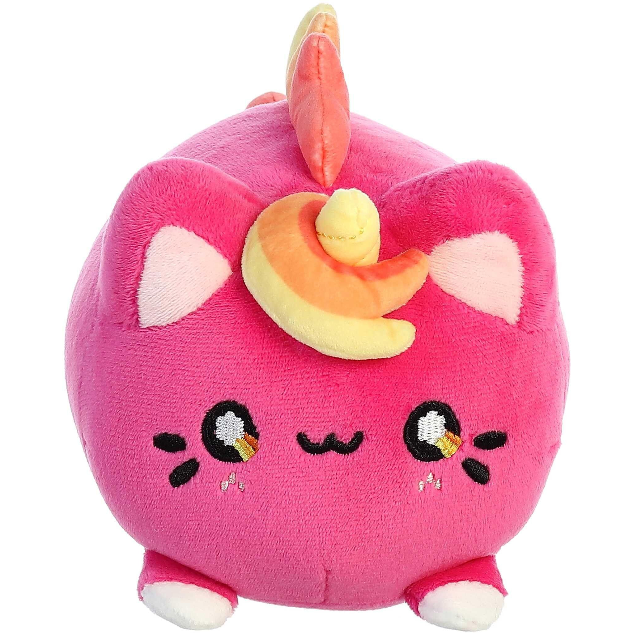 Aurora Enchanting Tasty Peach Berry Sunset Meowchi Stuffed Animal - Bright & Colorful Design - Showpiece Plush - Pink 7 Inches