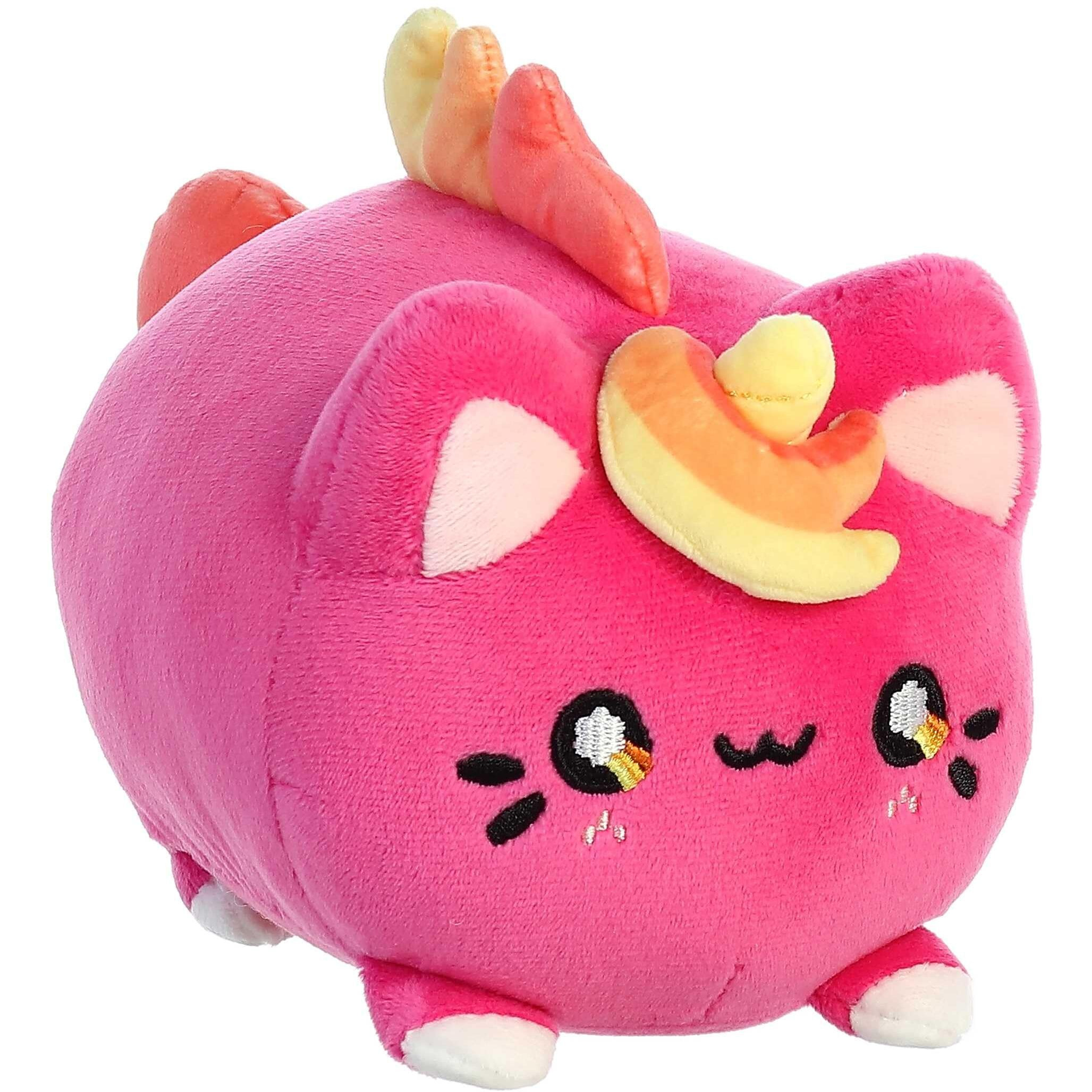 Aurora Enchanting Tasty Peach Berry Sunset Meowchi Stuffed Animal - Bright & Colorful Design - Showpiece Plush - Pink 7 Inches