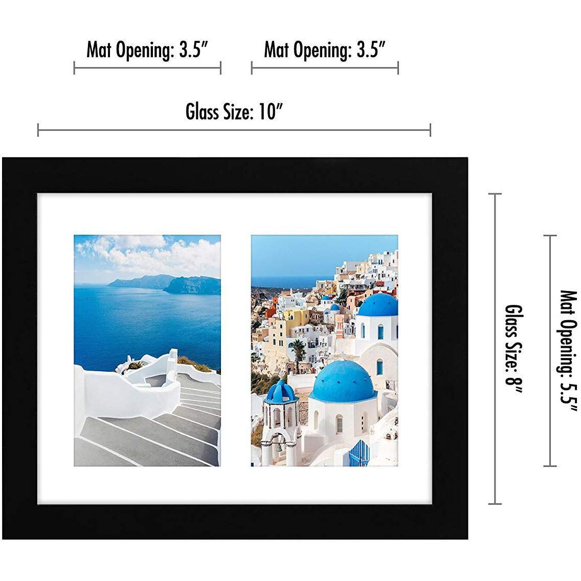 Americanflat 8X10 Double Picture Frame In Black - Displays Two 4X6 Frame Openings Or Use As 8X10 Picture Frame Without Mat - Engineered Wood  Shatter Resistant Glass  Hanging Hardware  And Easel